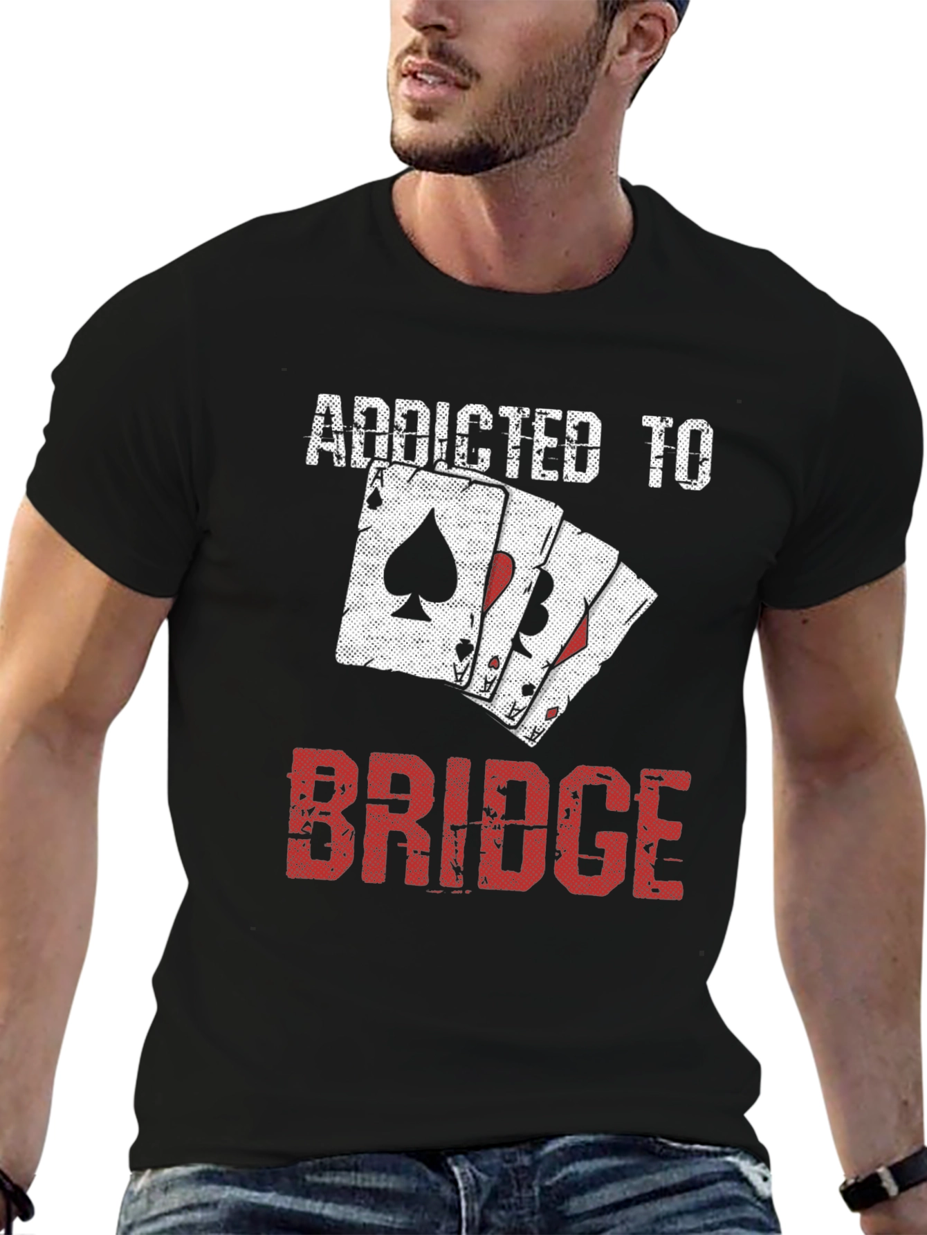 Addicted to Bridge T-Shirt - Card Player Tee