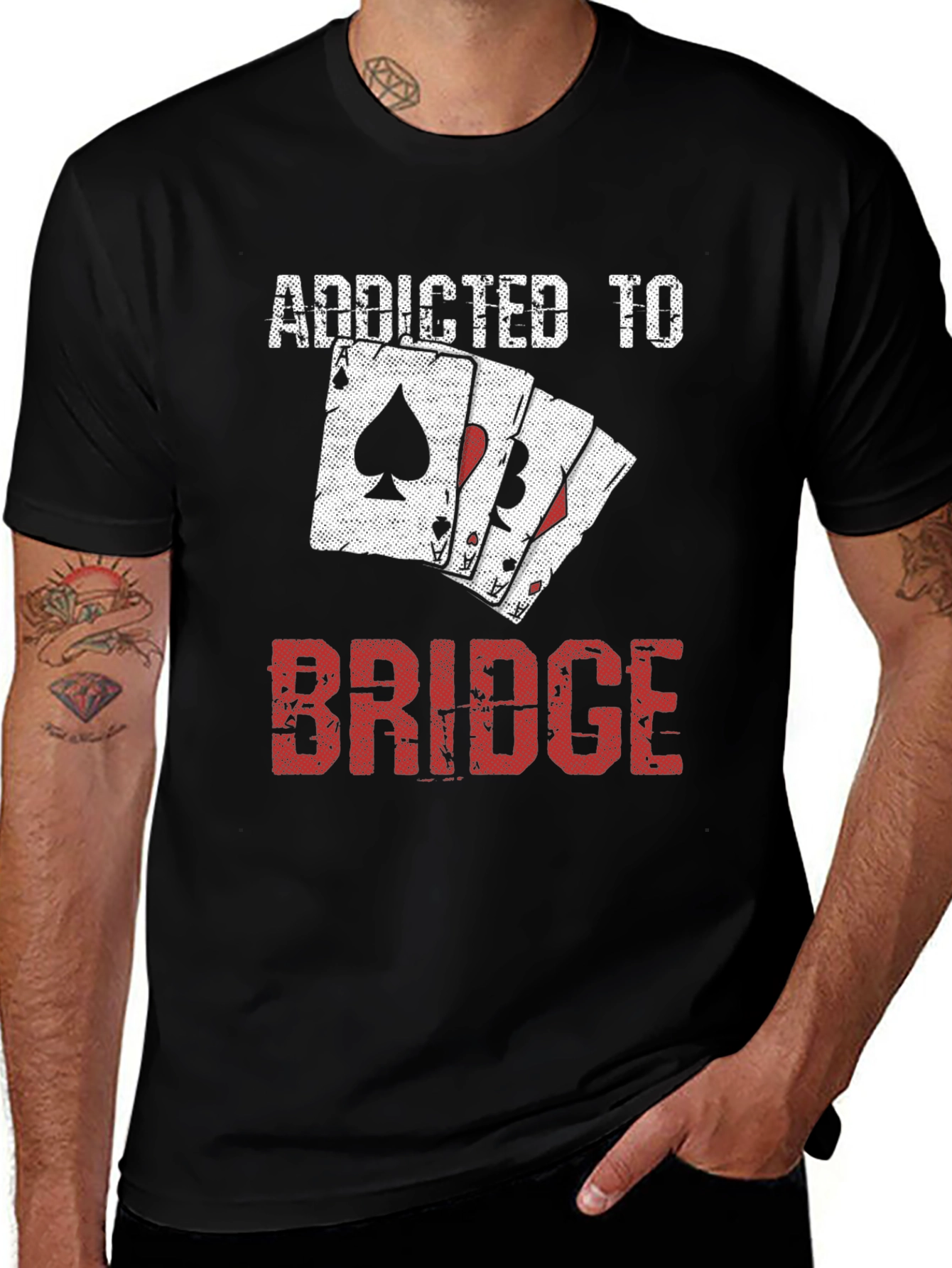 Addicted to Bridge T-Shirt - Card Player Tee