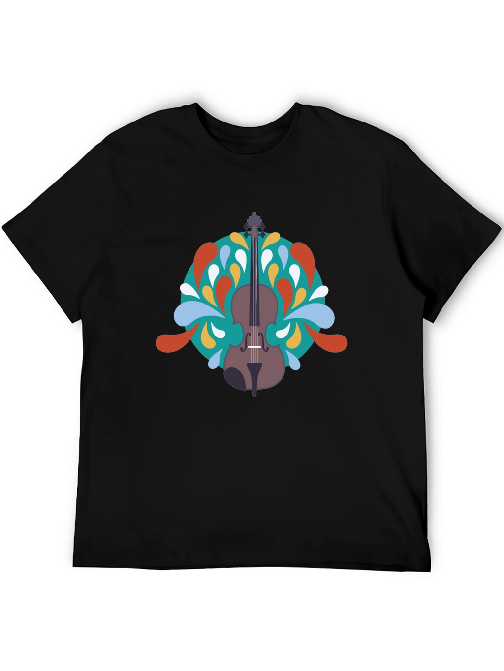 Violin Graphic Black T-Shirt - Music Lover Tee