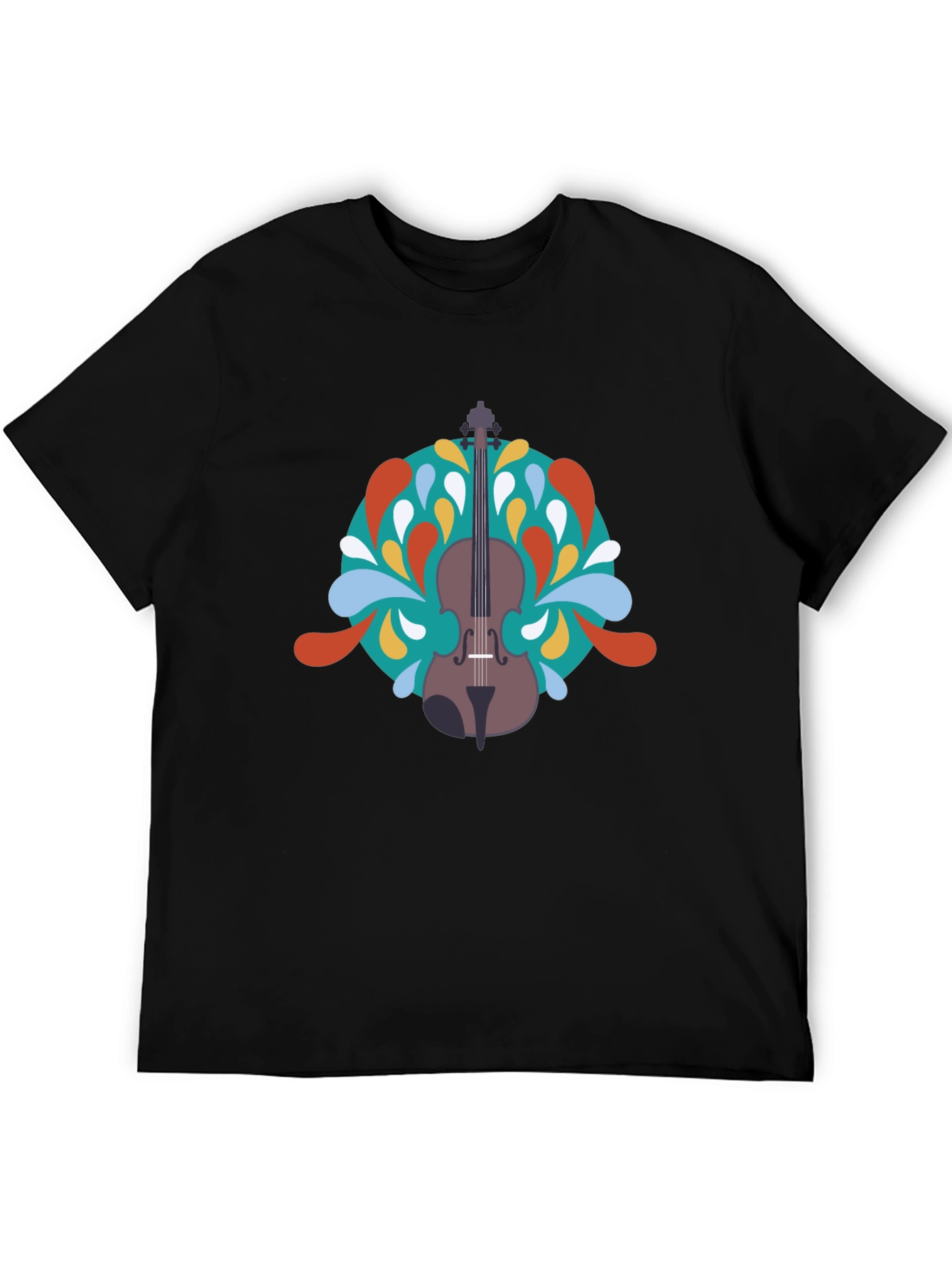 Violin Graphic Black T-Shirt - Music Lover Tee