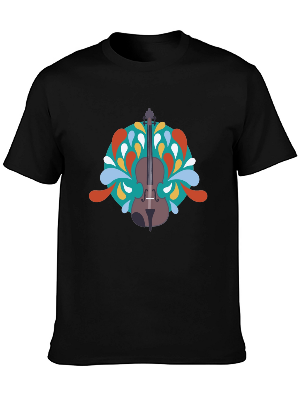 Violin Graphic Black T-Shirt - Music Lover Tee