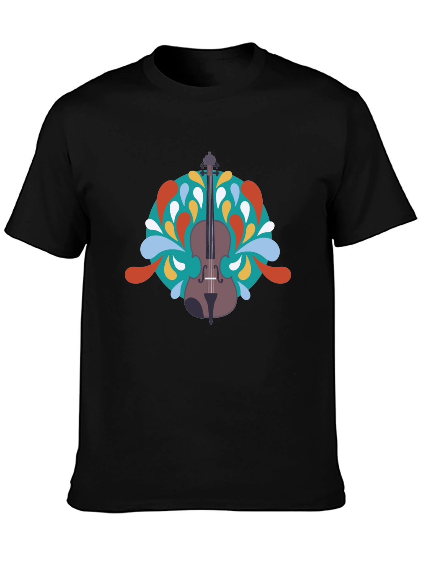 Violin Graphic Black T-Shirt - Music Lover Tee