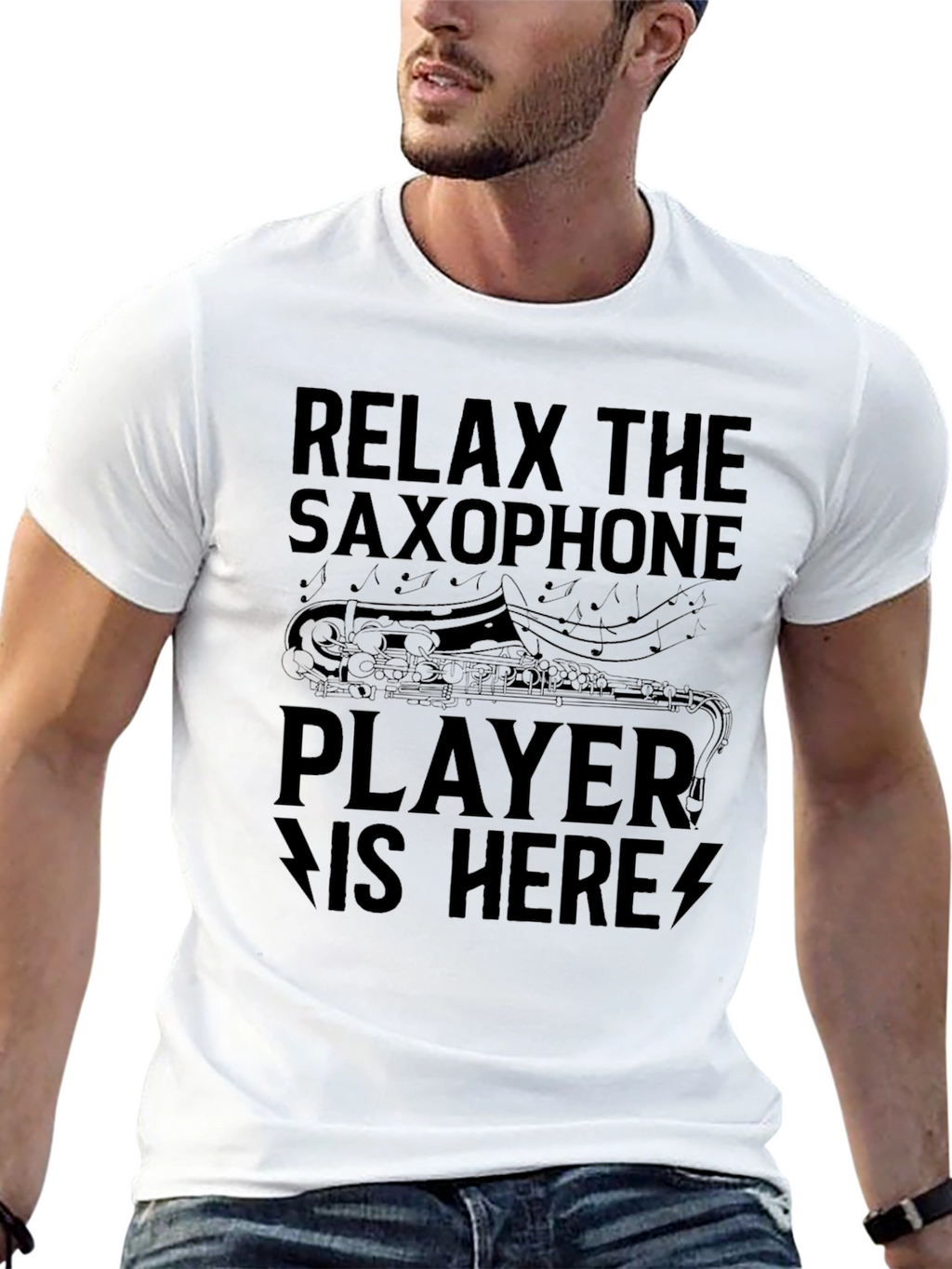 Relax Saxophone Player T-Shirt - Black