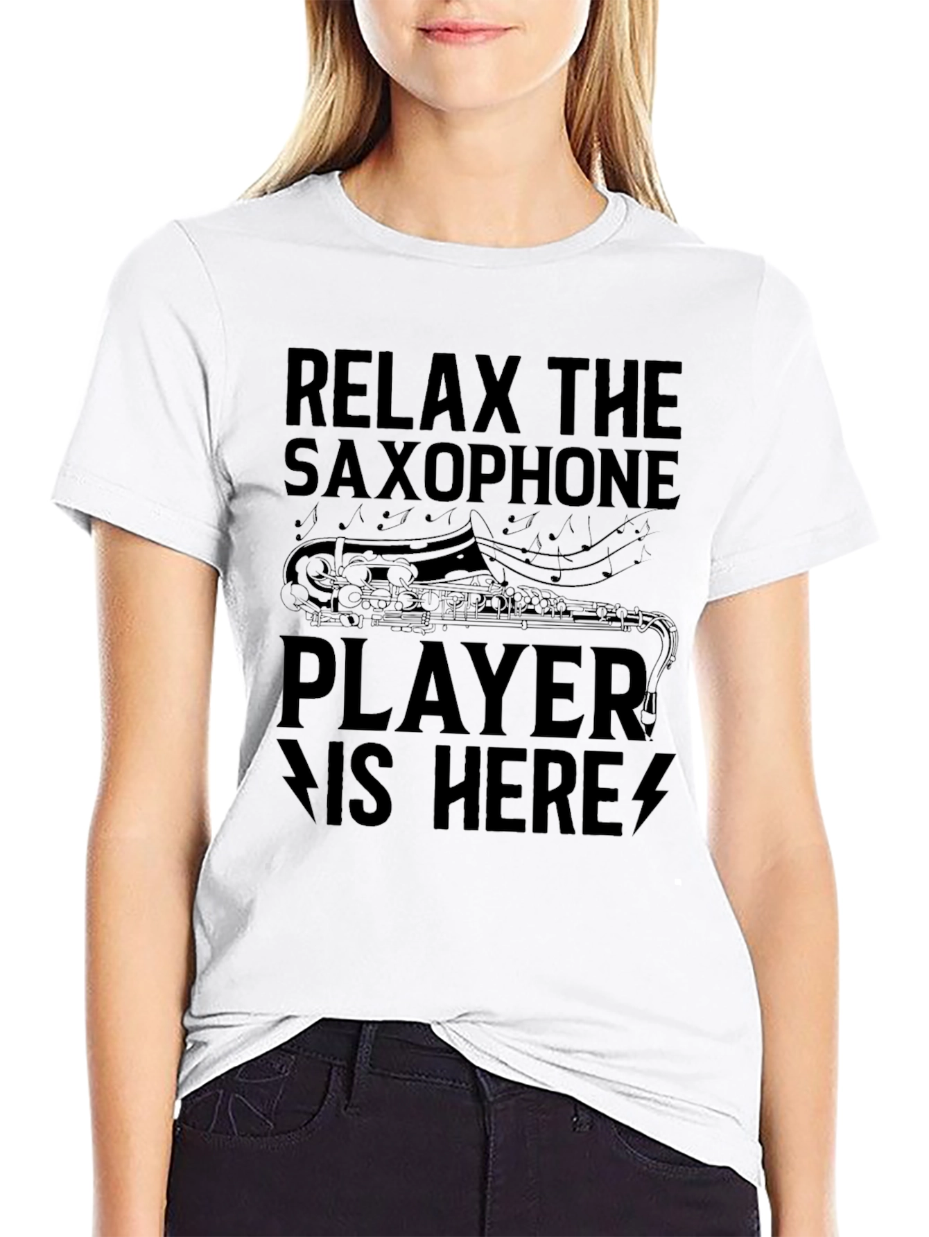 Relax Saxophone Player T-Shirt - Black