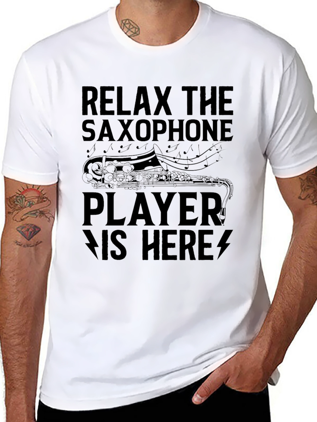 Relax Saxophone Player T-Shirt - Black