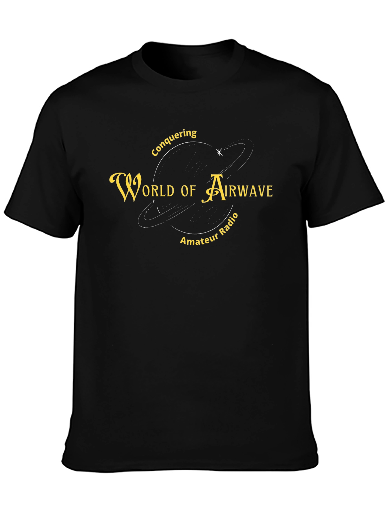 World of Airwave Amateur Radio Black T-Shirt