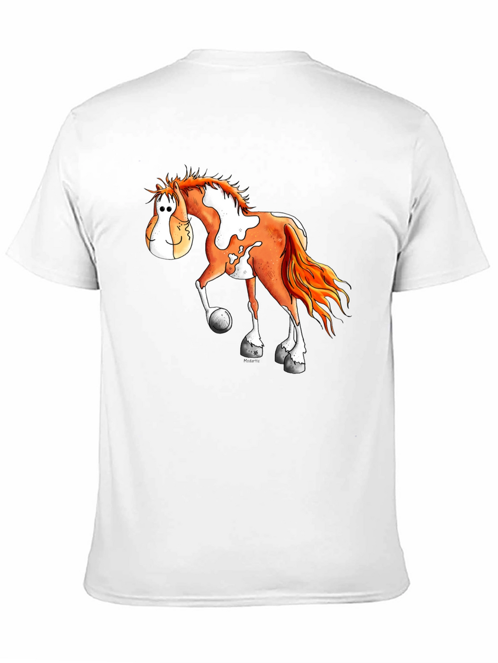 Cartoon Horse Graphic Tee - Black T-Shirt