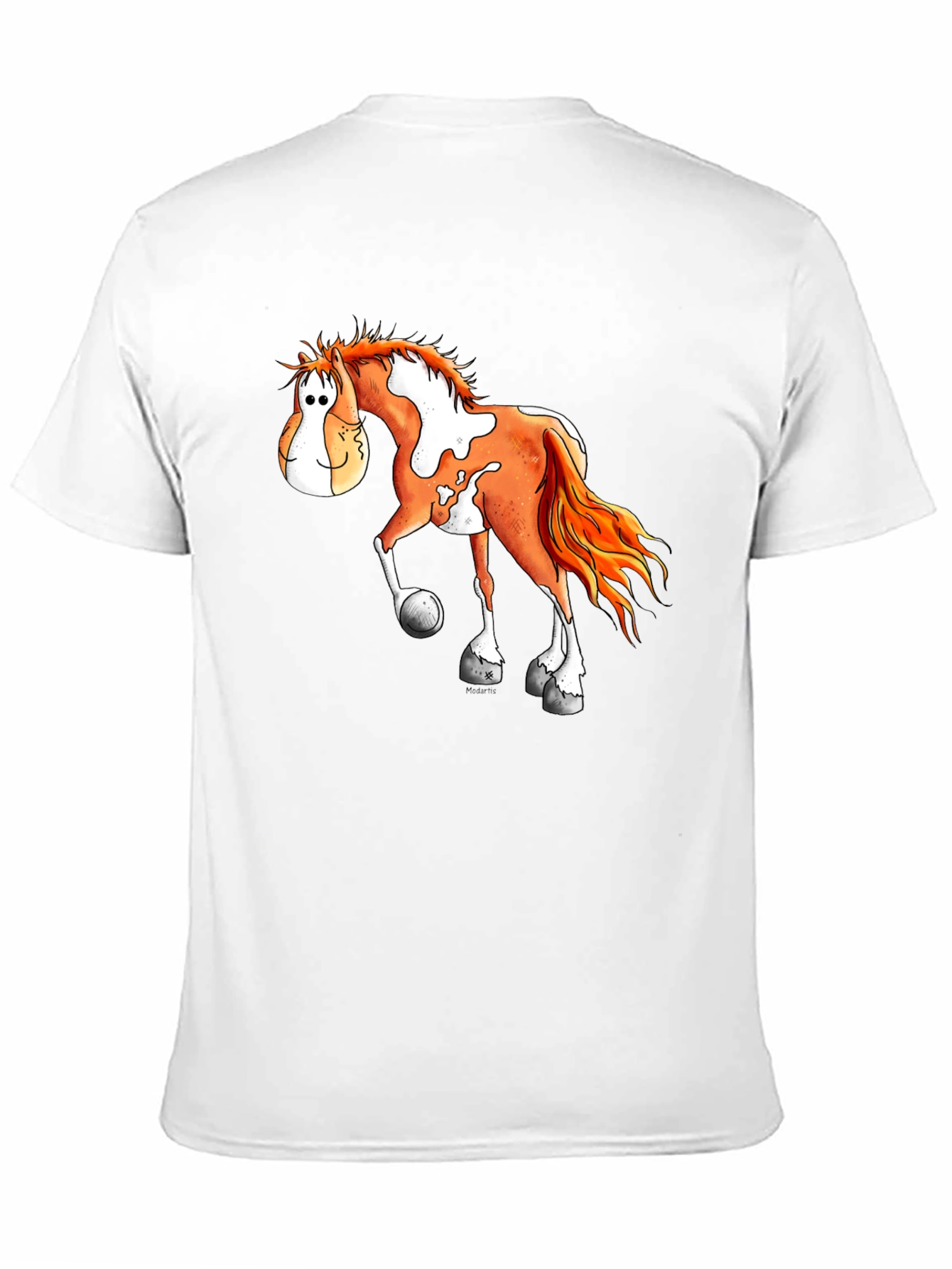 Cartoon Horse Graphic Tee - Black T-Shirt