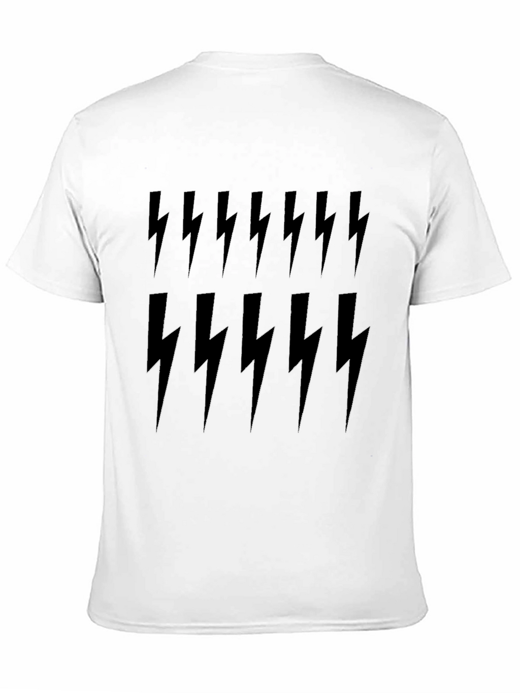Lightning Bolt Print Tee - Black Cotton Casual