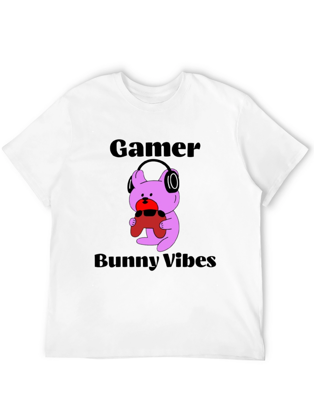 Gamer Bunny Vibes Black T-Shirt