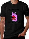 Gamer Bunny Vibes Black T-Shirt