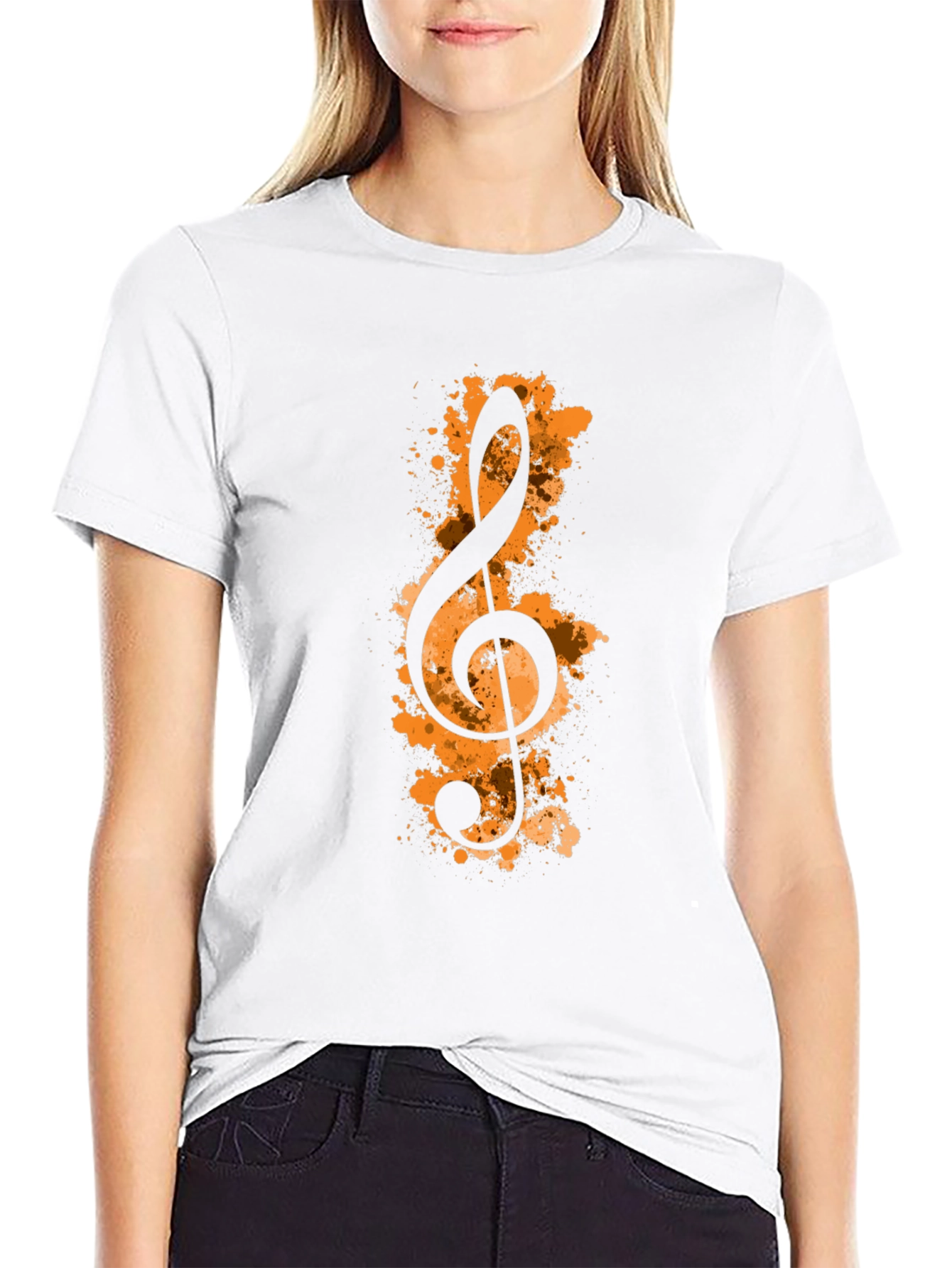 Music Note Graphic Black T-Shirt