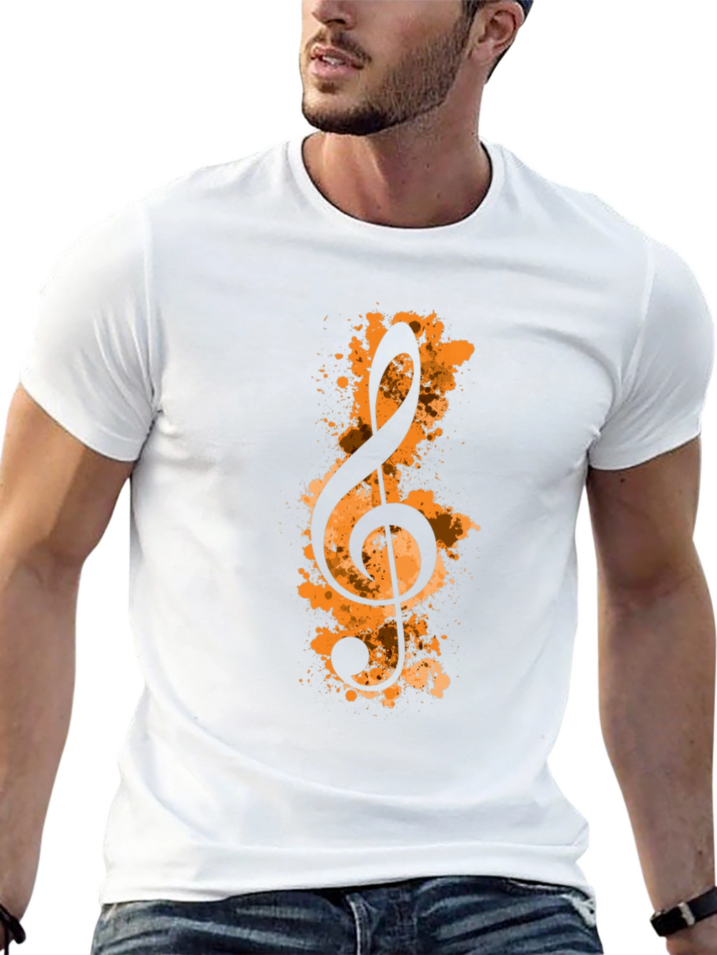 Music Note Graphic Black T-Shirt