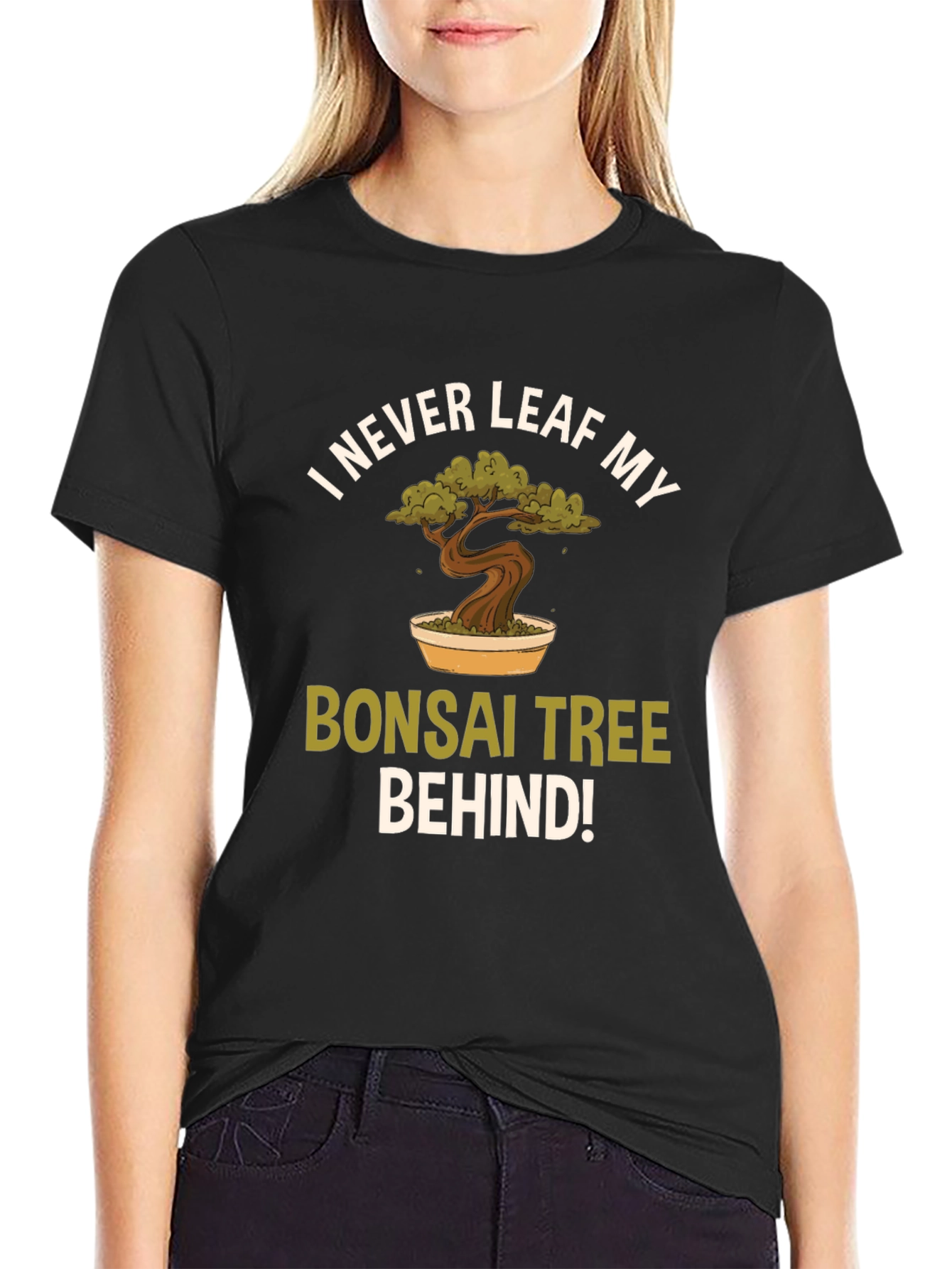 Bonsai Tree Graphic Tee - I Never Leaf My Bonsai Behind!