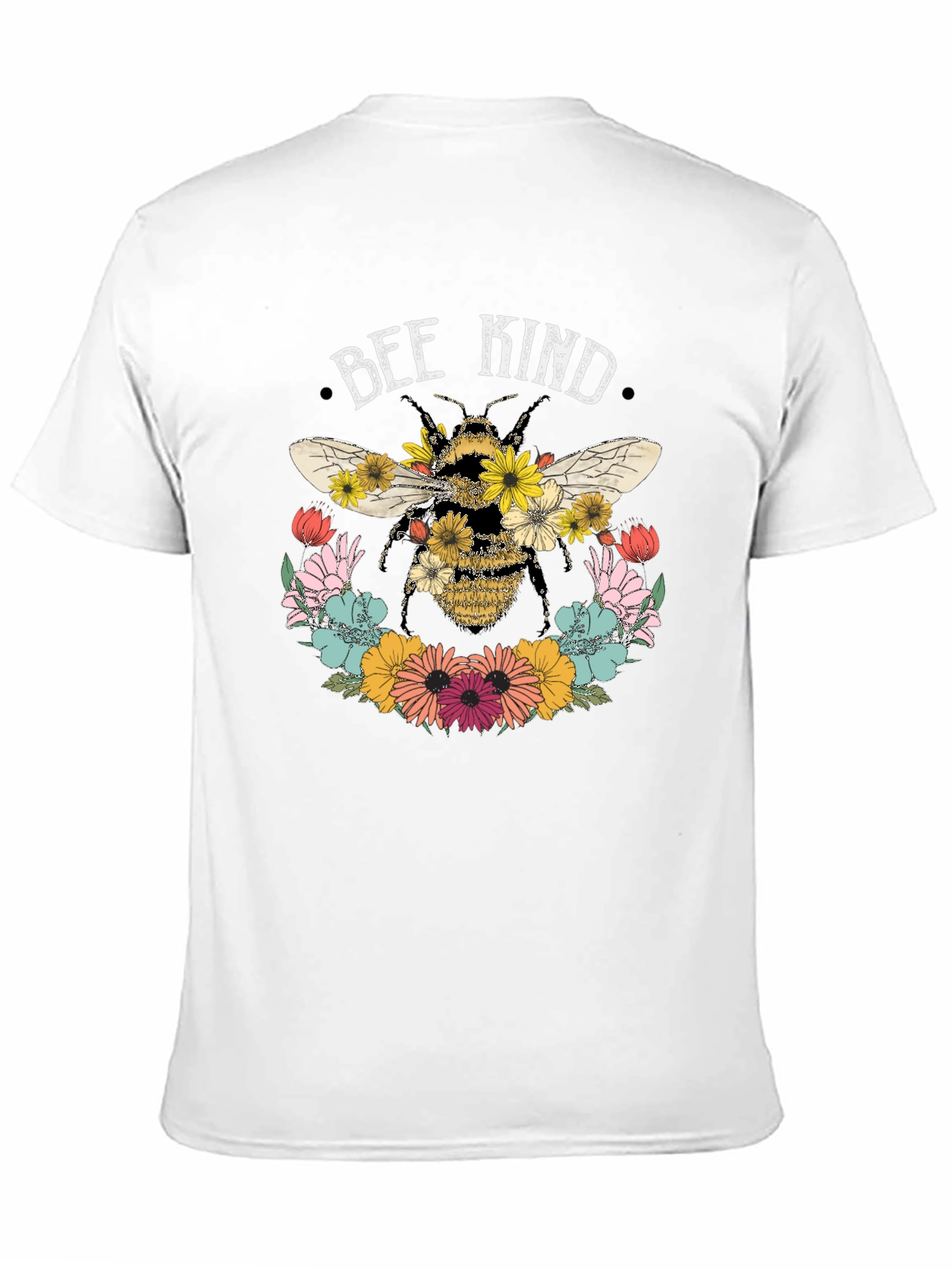 Bee Kind Floral Graphic Tee - Black