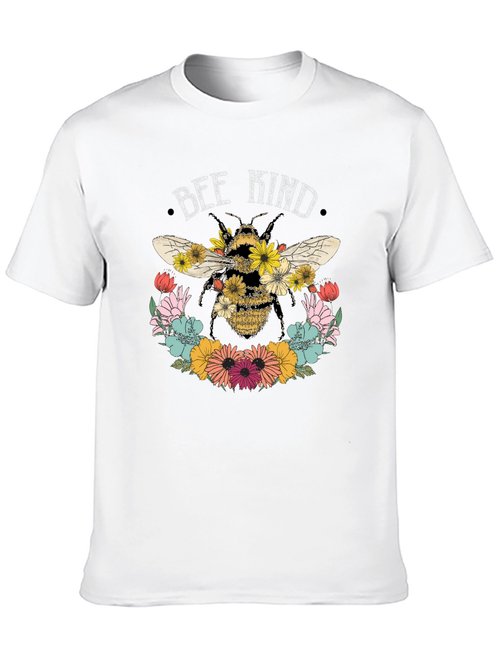 Bee Kind Floral Graphic Tee - Black