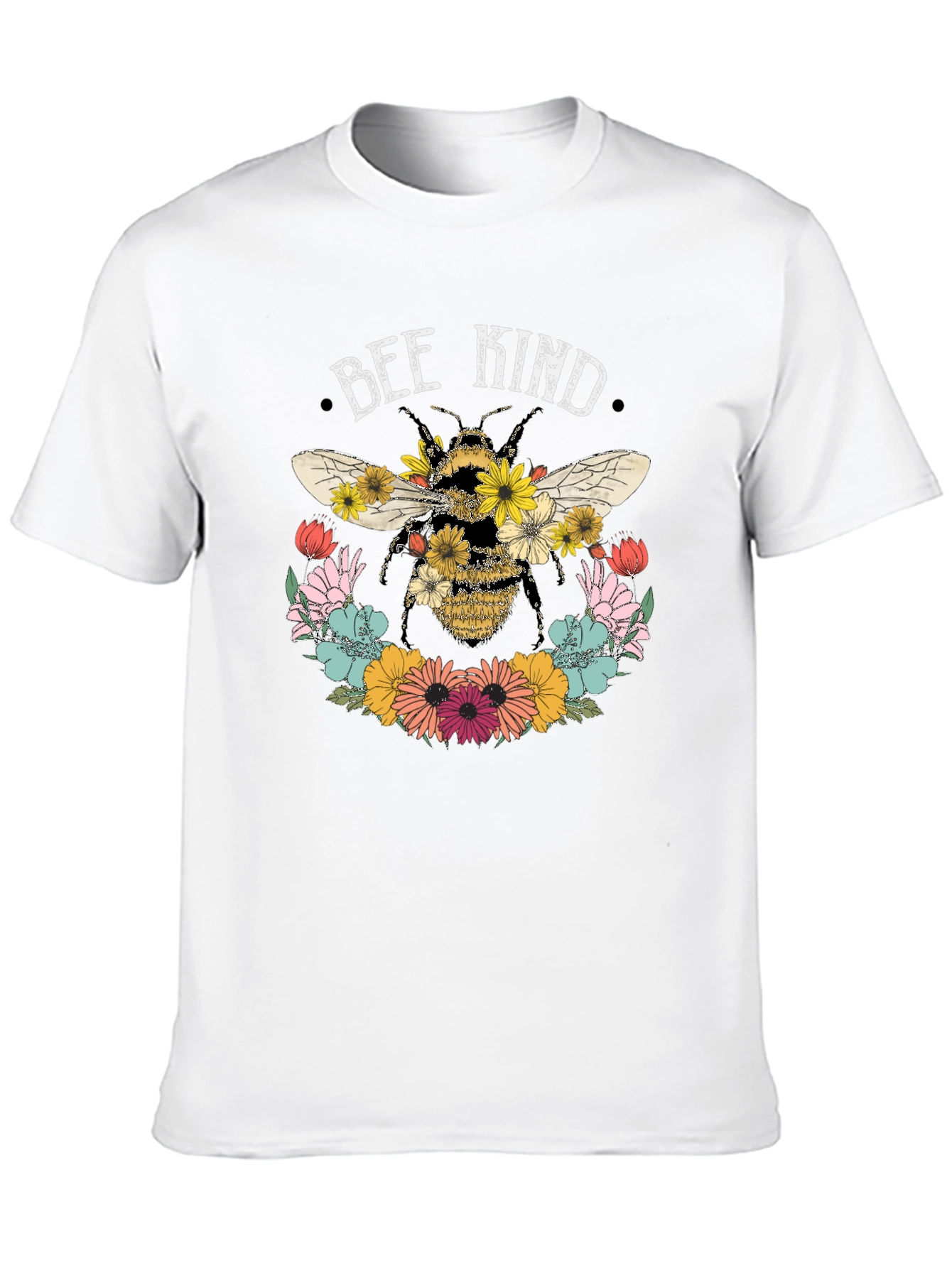 Bee Kind Floral Graphic Tee - Black