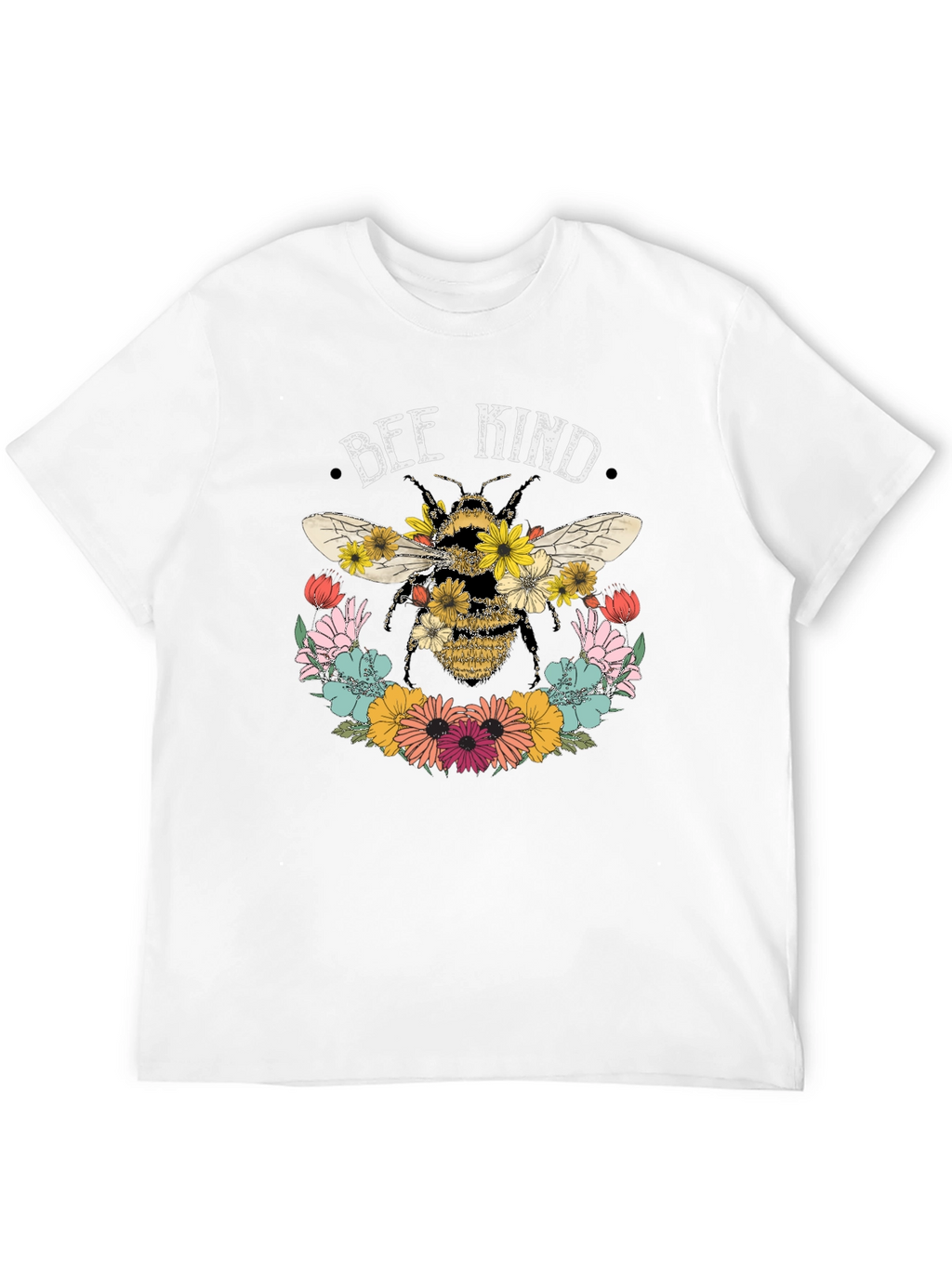 Bee Kind Floral Graphic Tee - Black
