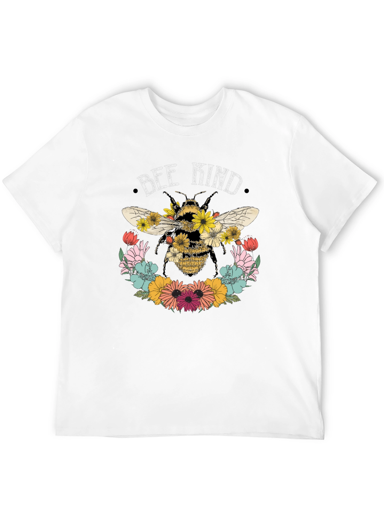 Bee Kind Floral Graphic Tee - Black