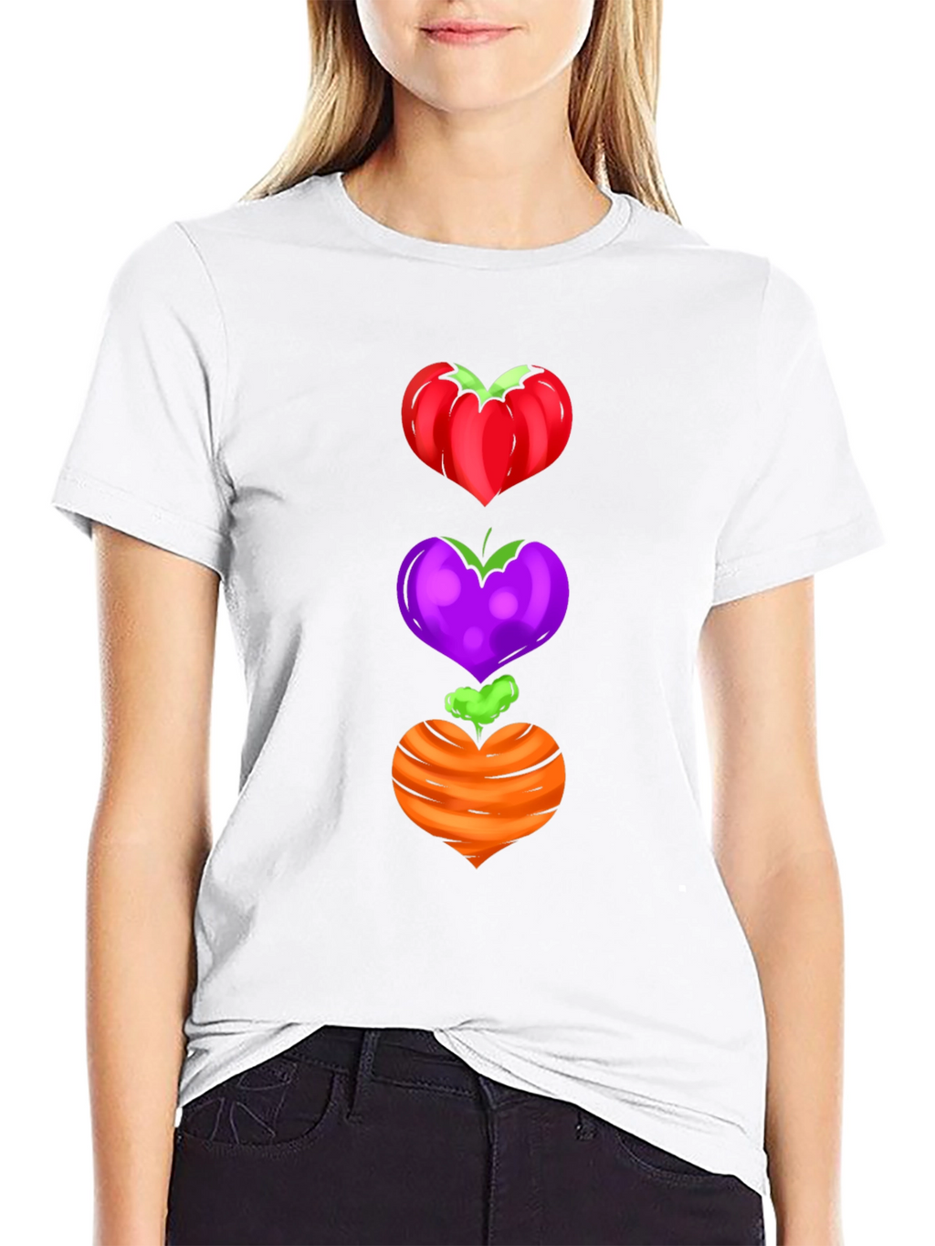 Veggie Heart Stack Tee - Unique Graphic Shirt