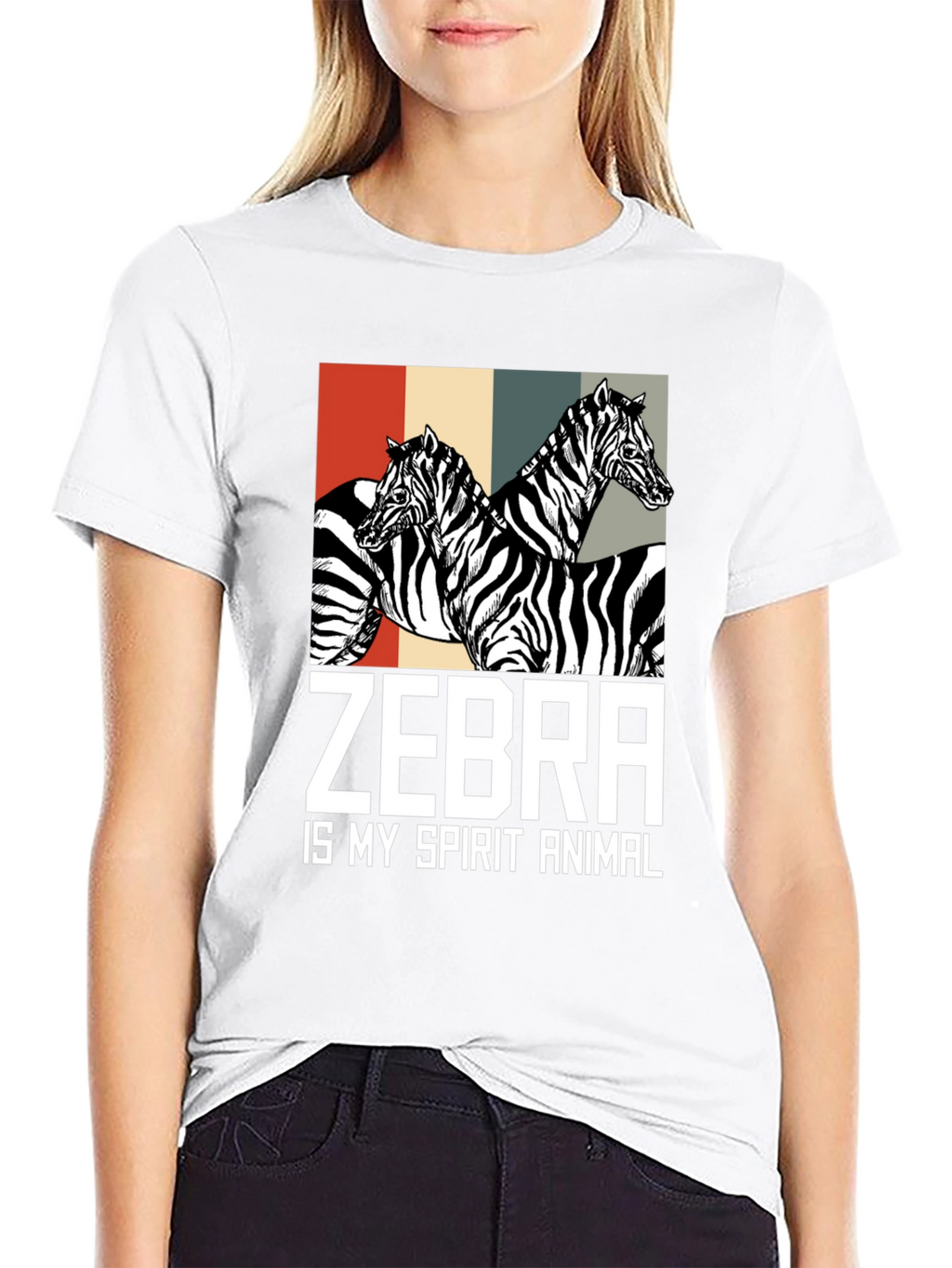 Zebra Spirit Animal Graphic T-Shirt