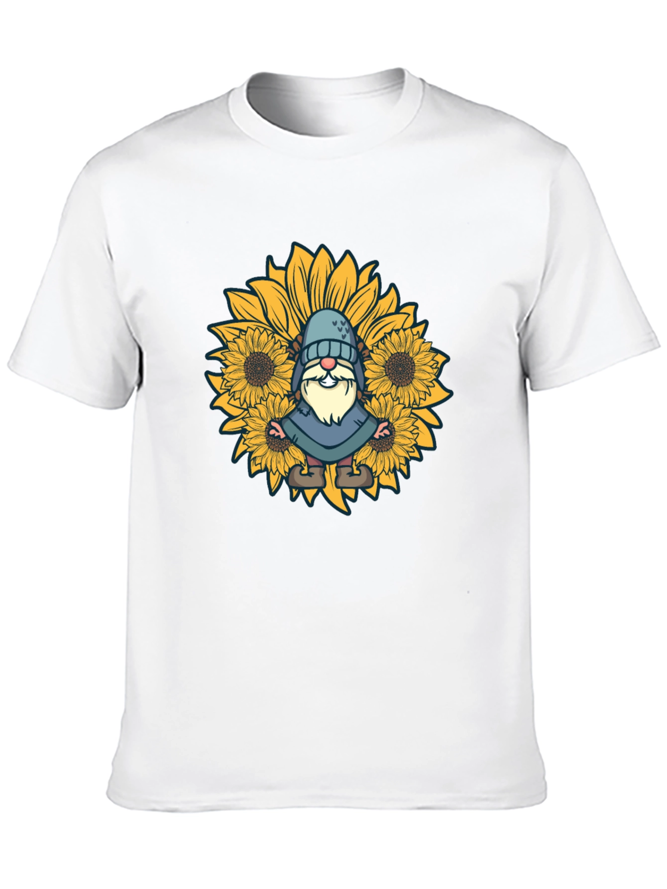 Sunflower Gnome Black T-Shirt