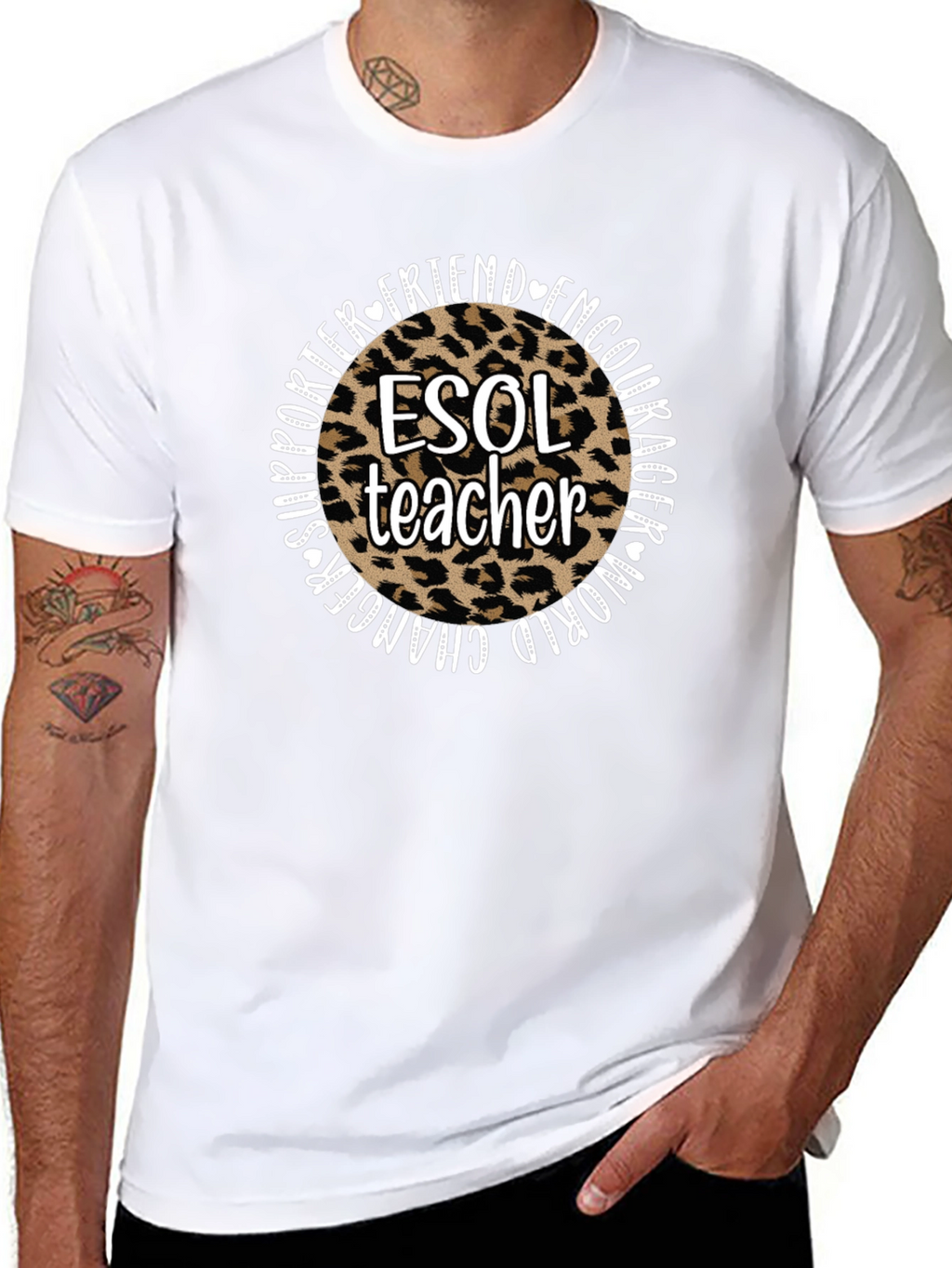 ESOL Teacher Leopard Print T-Shirt