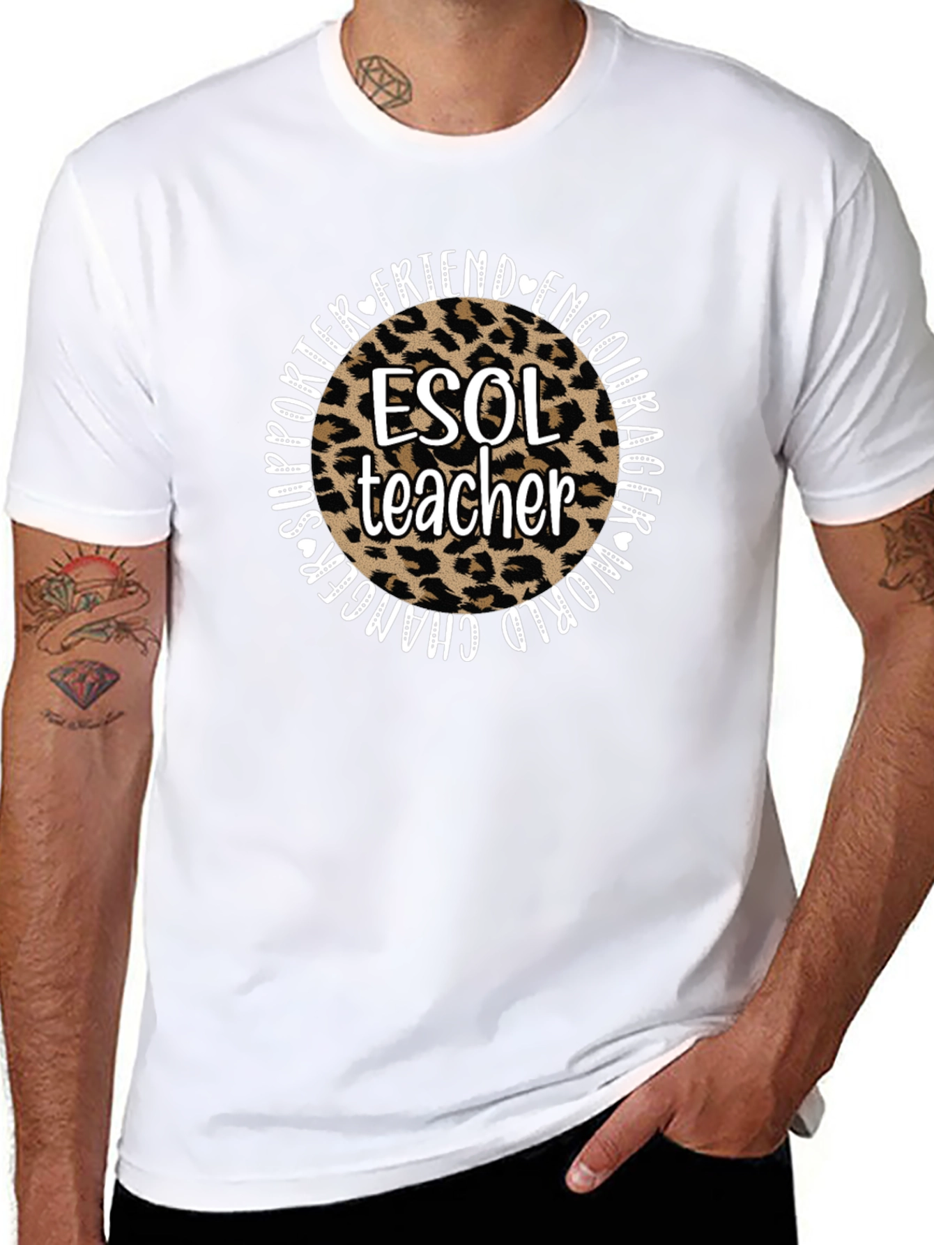 ESOL Teacher Leopard Print T-Shirt