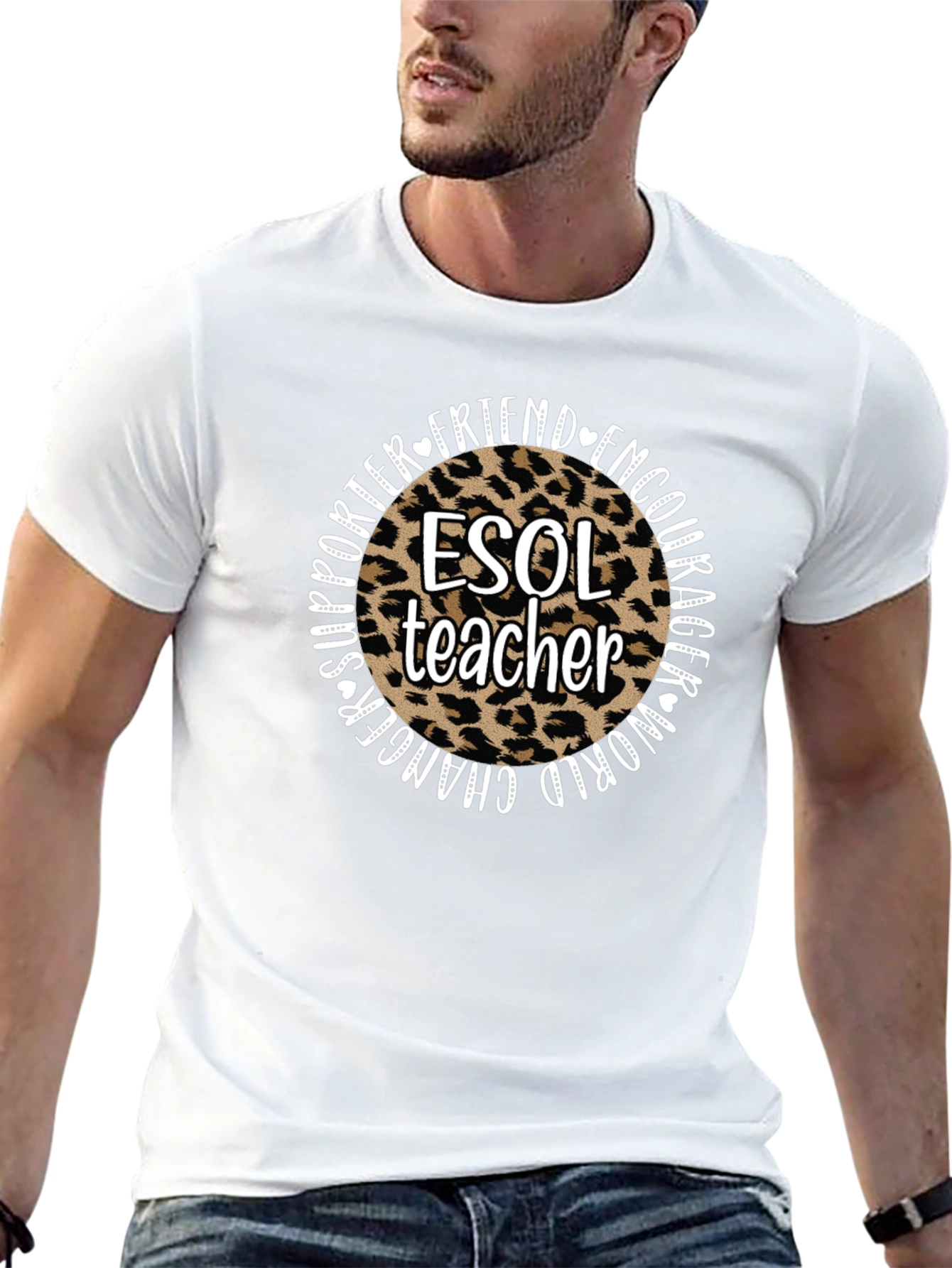 ESOL Teacher Leopard Print T-Shirt