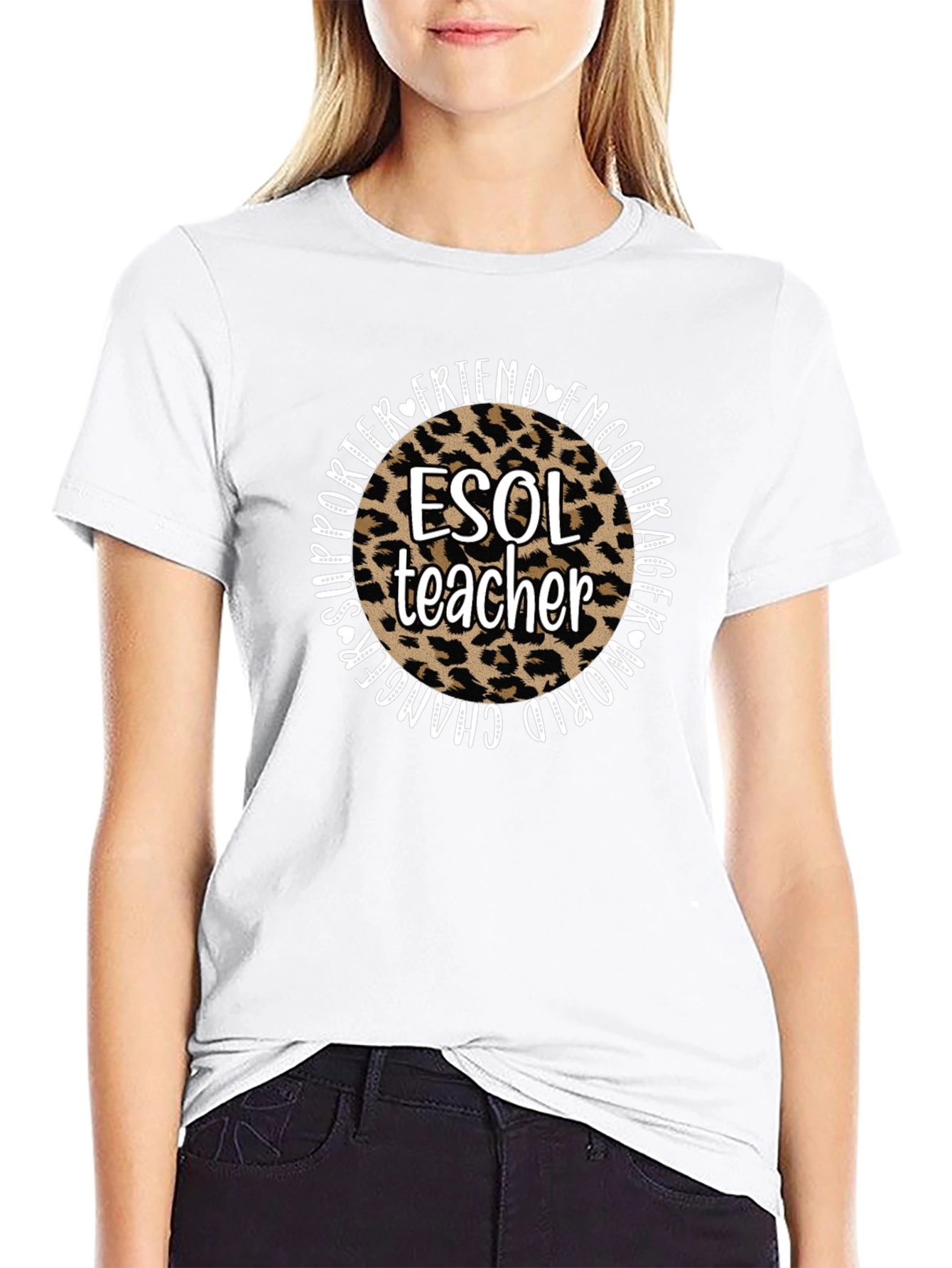 ESOL Teacher Leopard Print T-Shirt