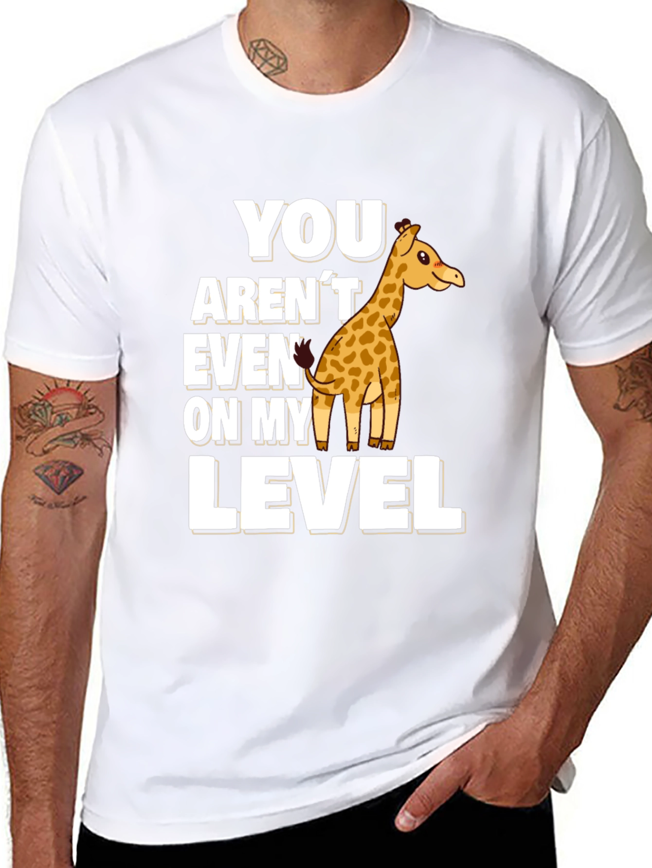 Giraffe Humor T-Shirt - You Arent Even On My Level