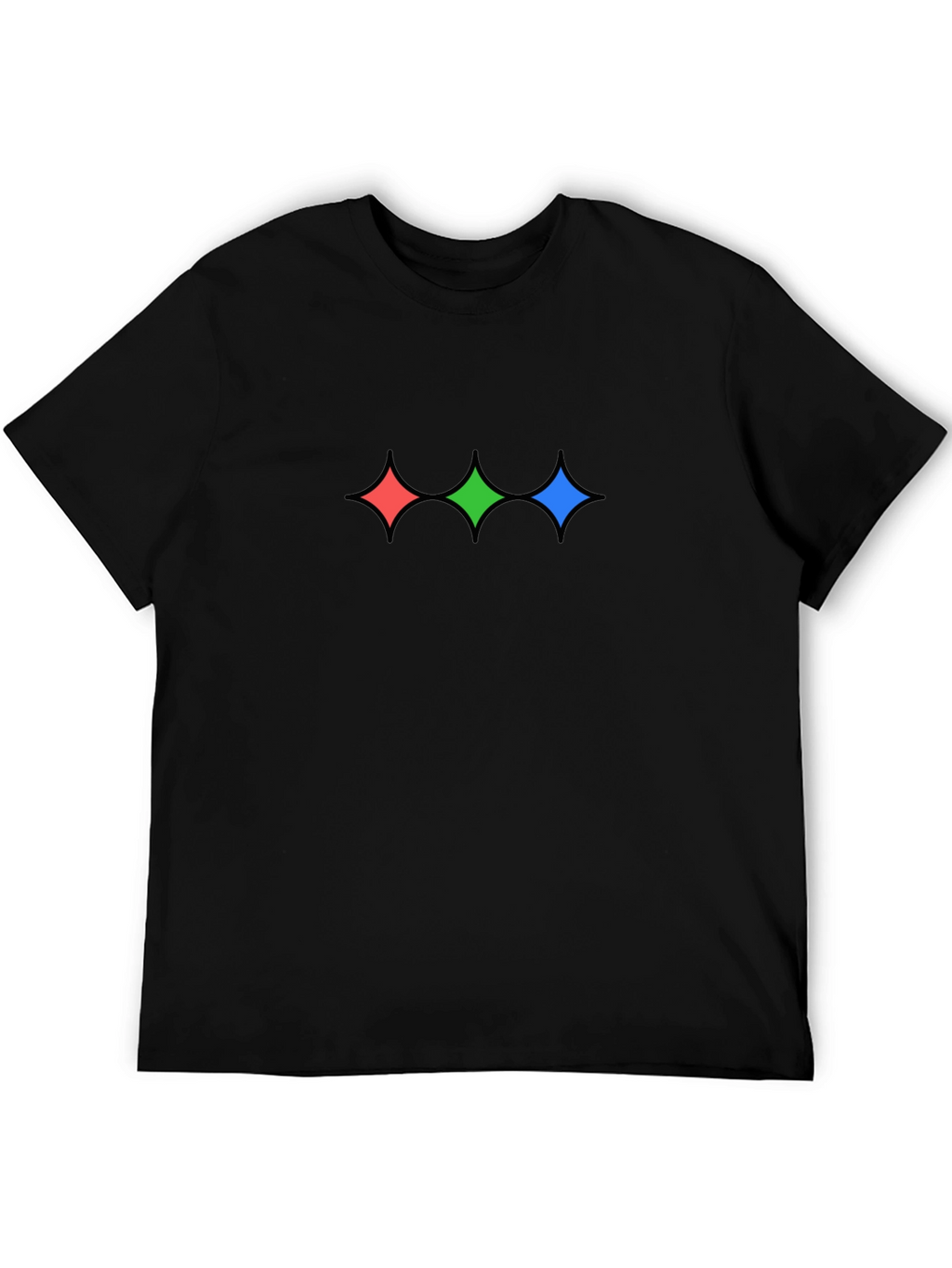 Stylish Black T-Shirt with Geometric Starburst Design