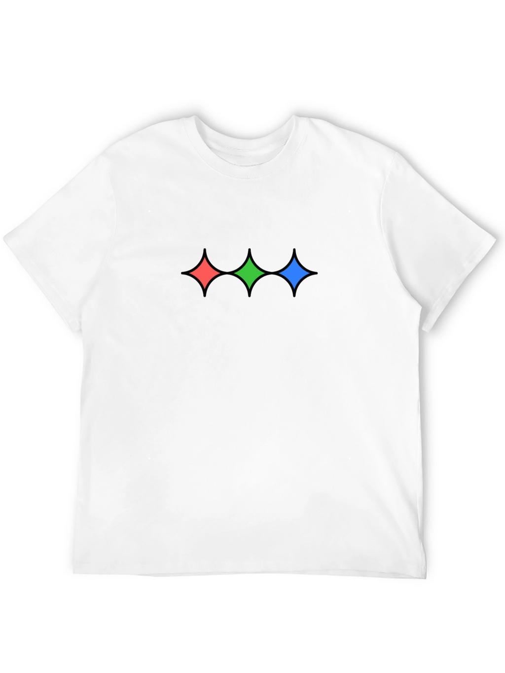 Stylish Black T-Shirt with Geometric Starburst Design