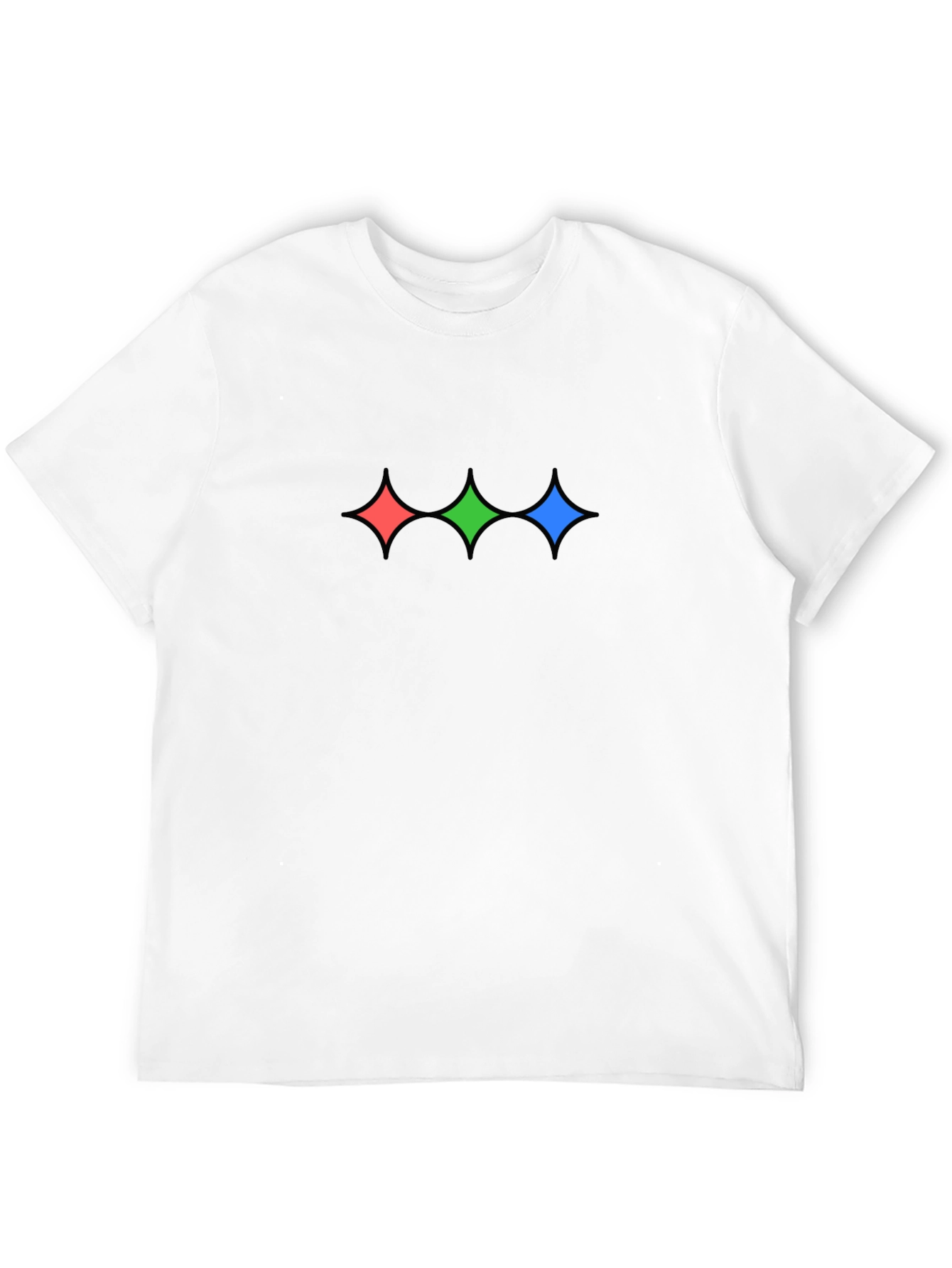 Stylish Black T-Shirt with Geometric Starburst Design