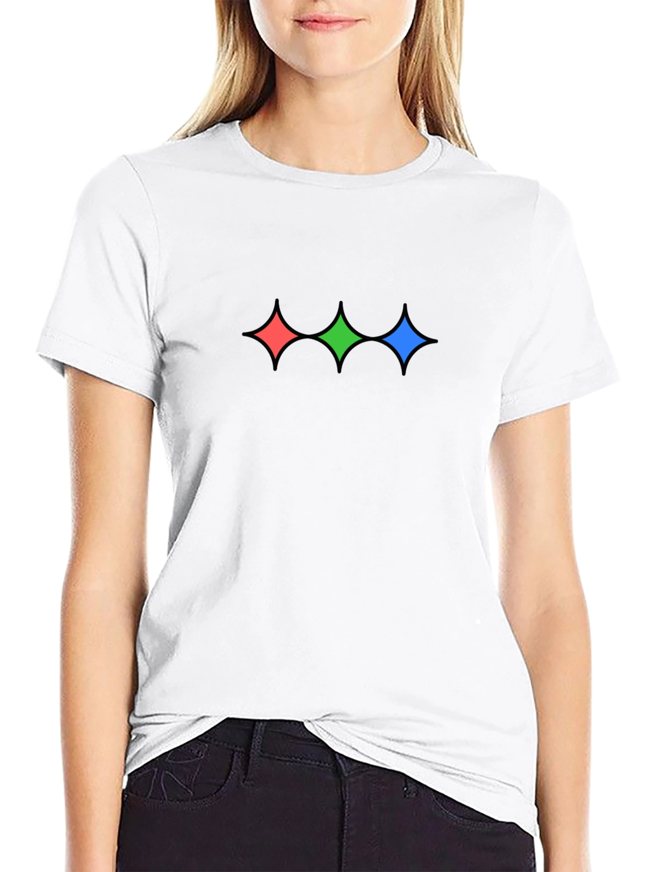 Stylish Black T-Shirt with Geometric Starburst Design