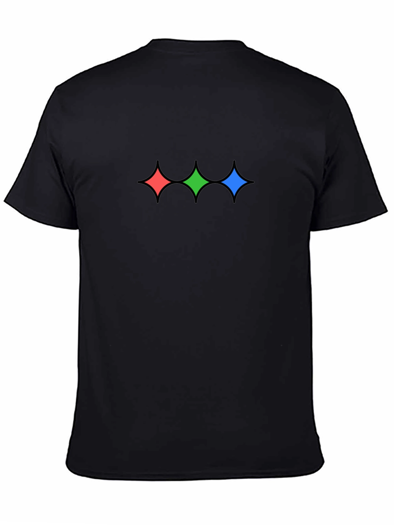 Stylish Black T-Shirt with Geometric Starburst Design