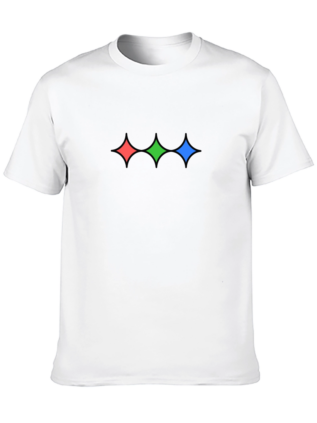 Stylish Black T-Shirt with Geometric Starburst Design