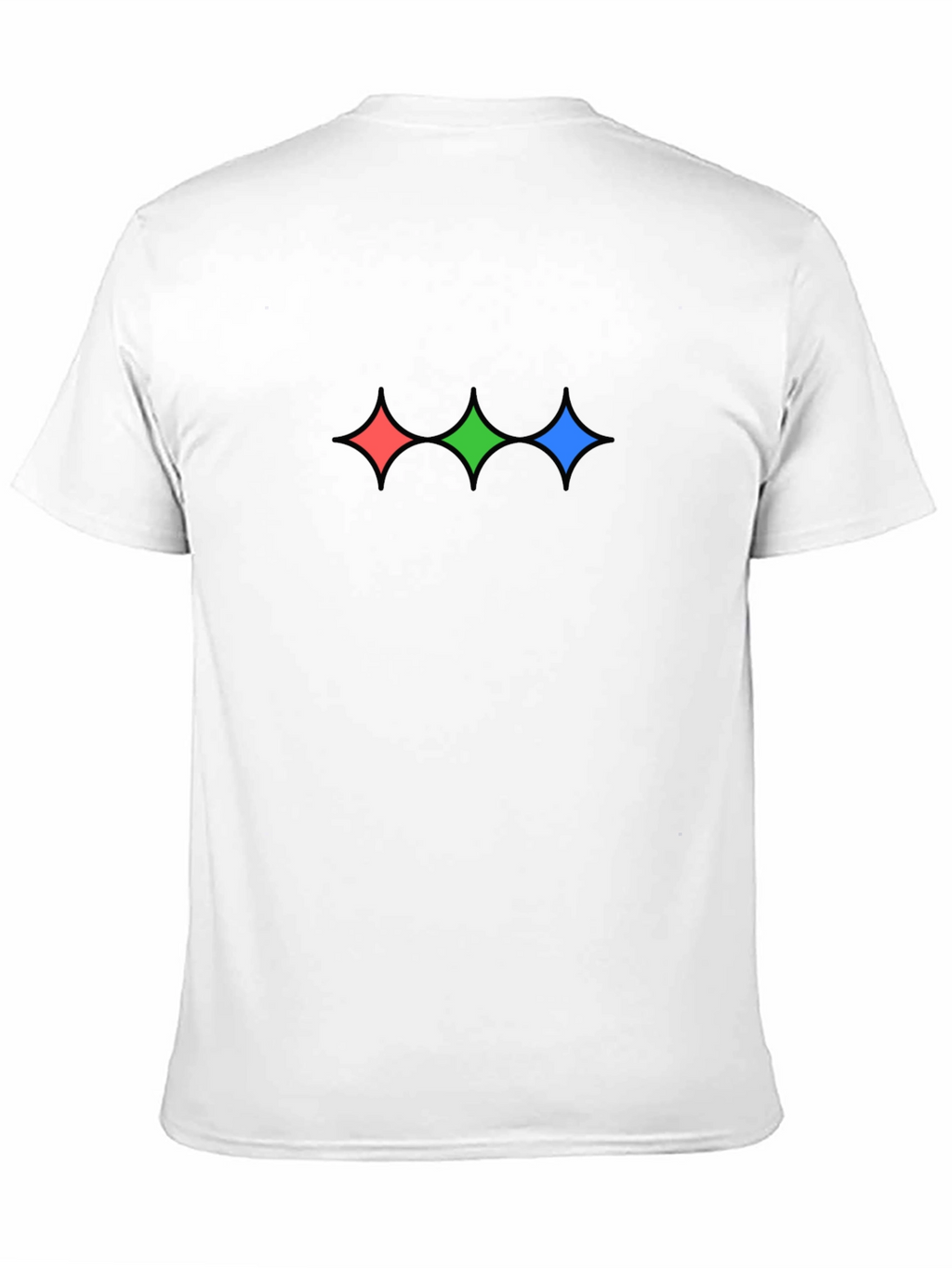 Stylish Black T-Shirt with Geometric Starburst Design