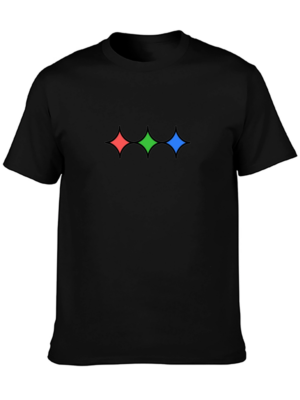 Stylish Black T-Shirt with Geometric Starburst Design