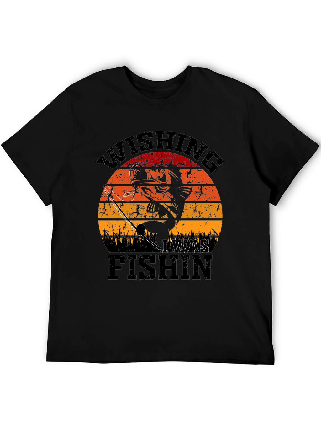 Wishing I Was Fishin T-Shirt - Fisherman Gift