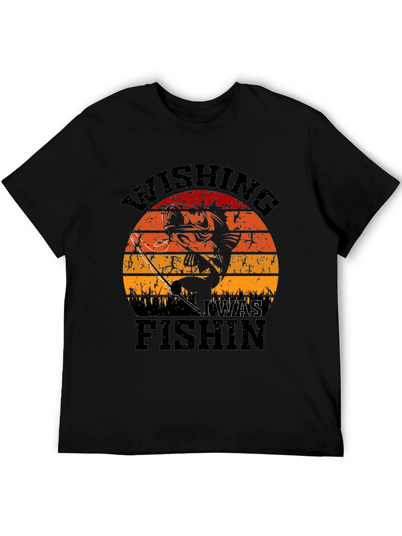 Wishing I Was Fishin T-Shirt - Fisherman Gift