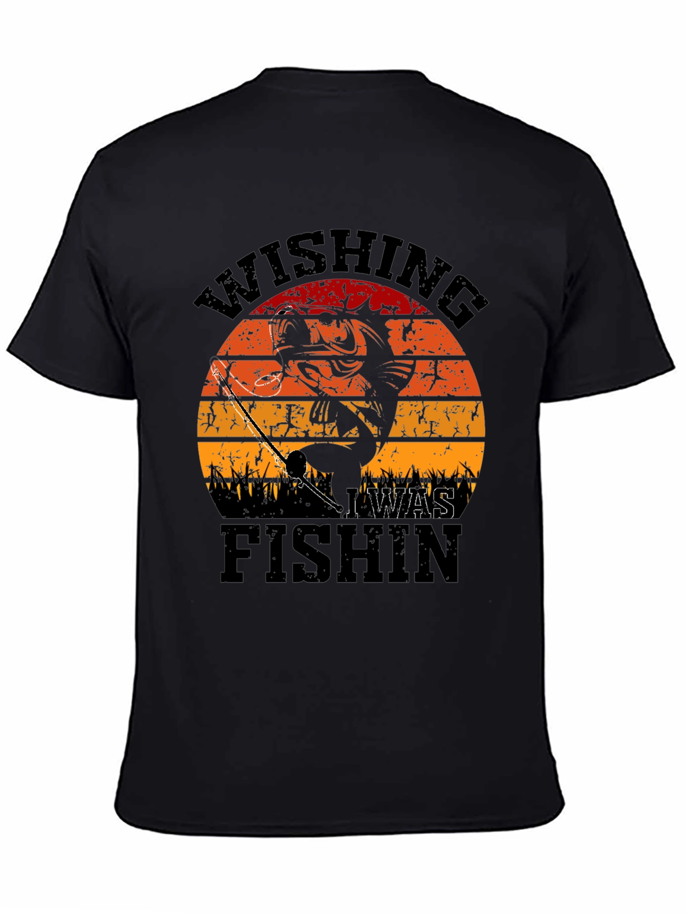 Wishing I Was Fishin T-Shirt - Fisherman Gift