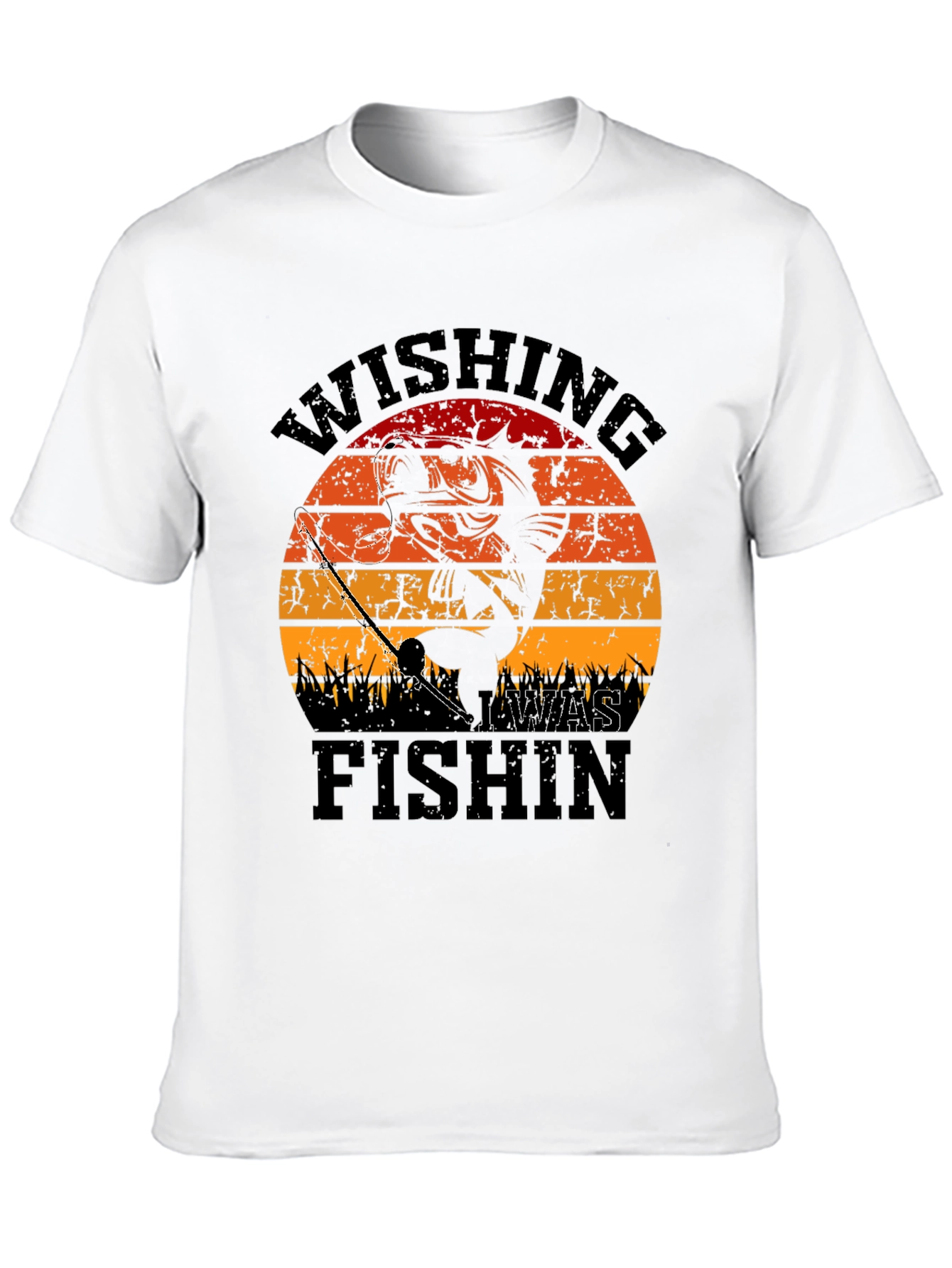 Wishing I Was Fishin T-Shirt - Fisherman Gift