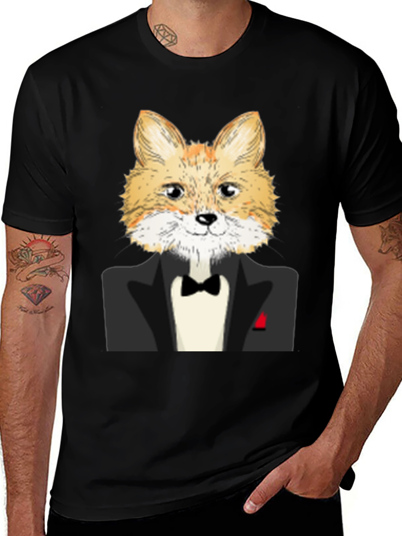 Fox in Tuxedo Graphic T-Shirt - Stylish & Unique Design