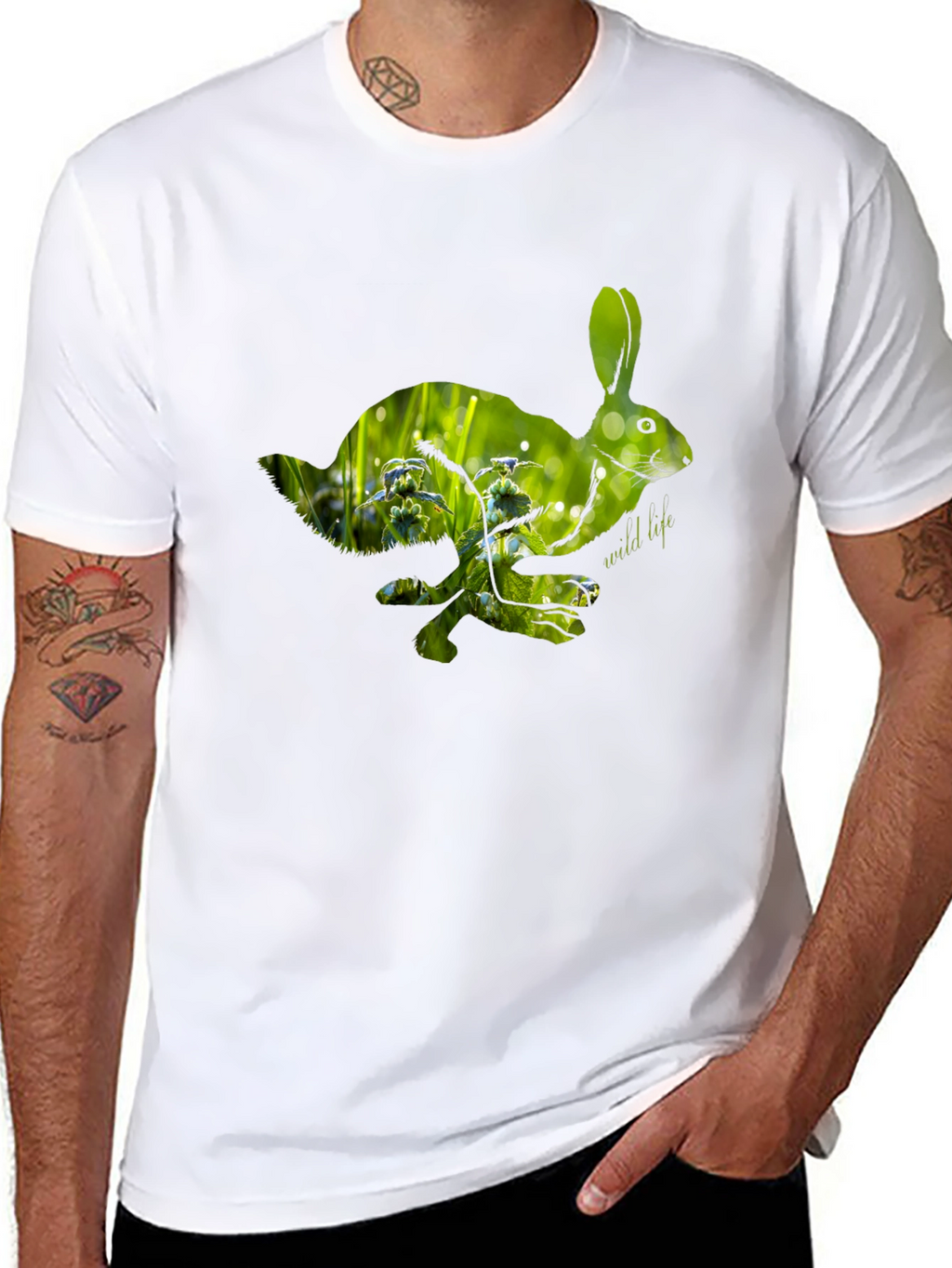 Nature Rabbit Graphic Tee - Wildlife Lovers Shirt