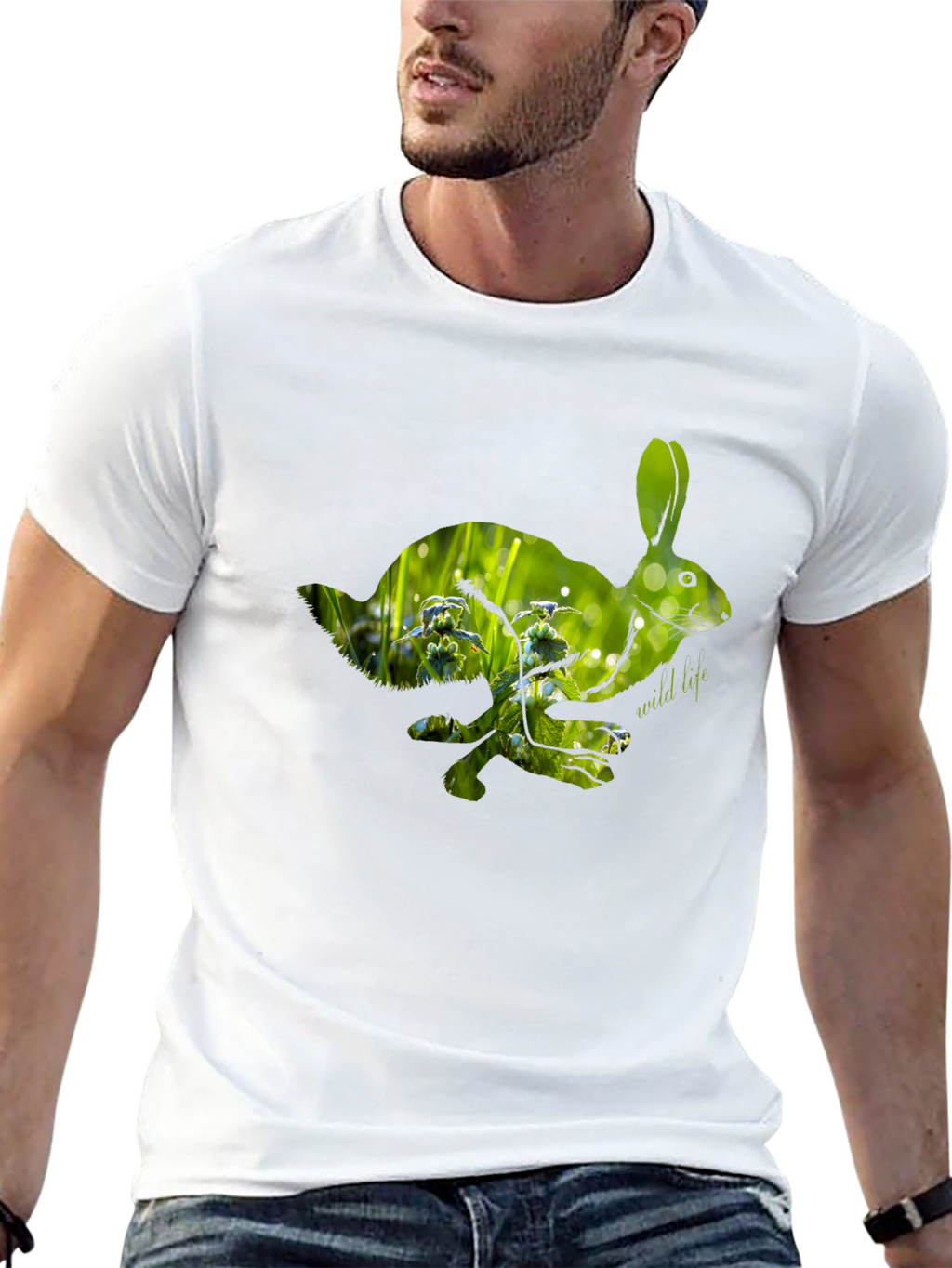 Nature Rabbit Graphic Tee - Wildlife Lovers Shirt