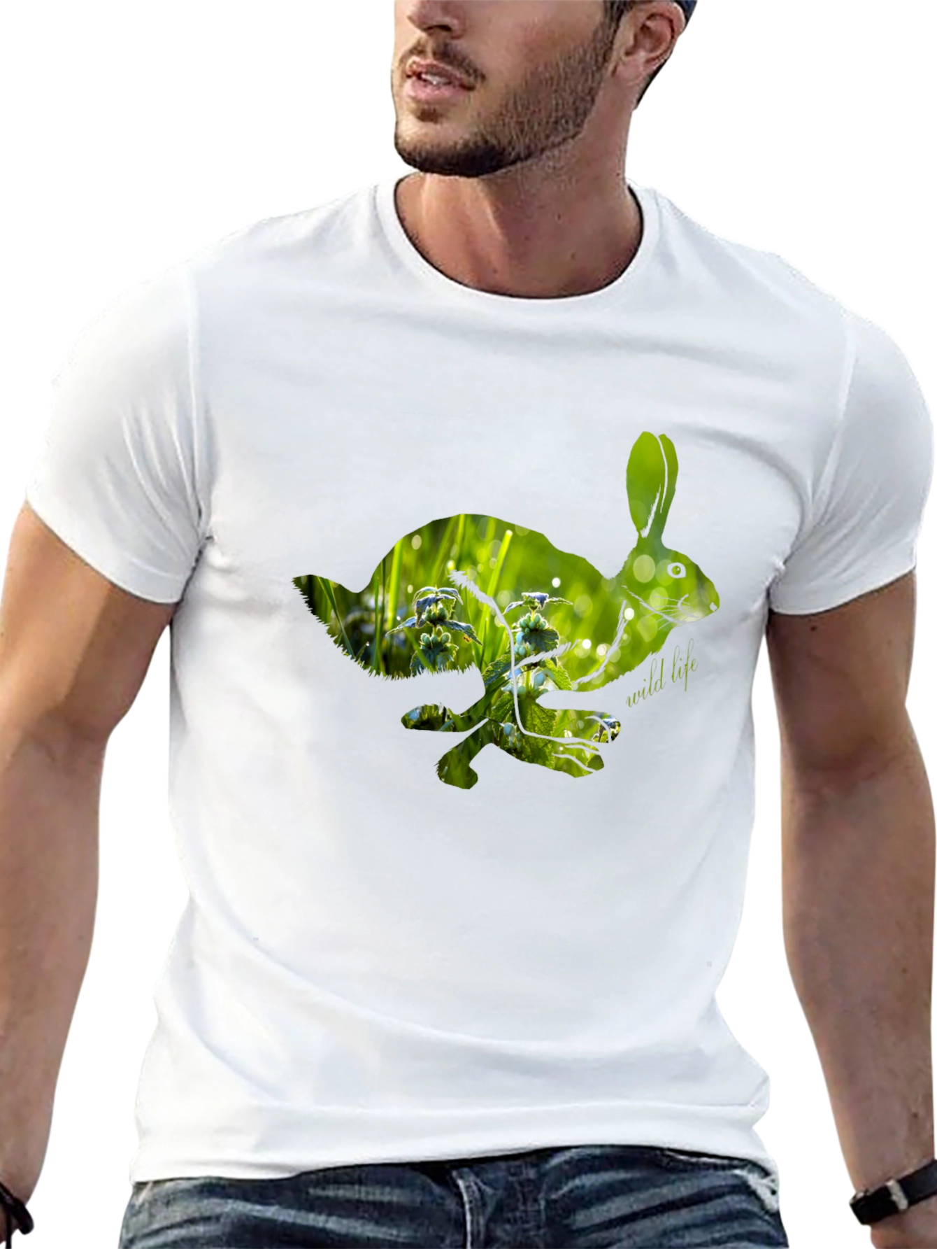 Nature Rabbit Graphic Tee - Wildlife Lovers Shirt