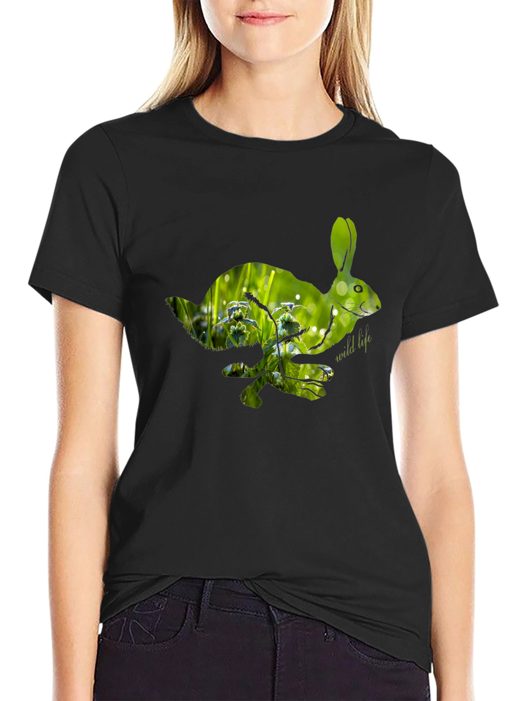 Nature Rabbit Graphic Tee - Wildlife Lovers Shirt