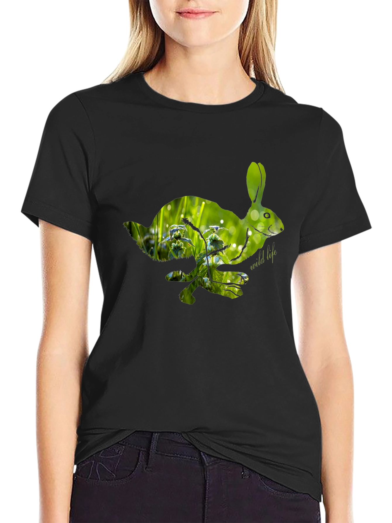 Nature Rabbit Graphic Tee - Wildlife Lovers Shirt