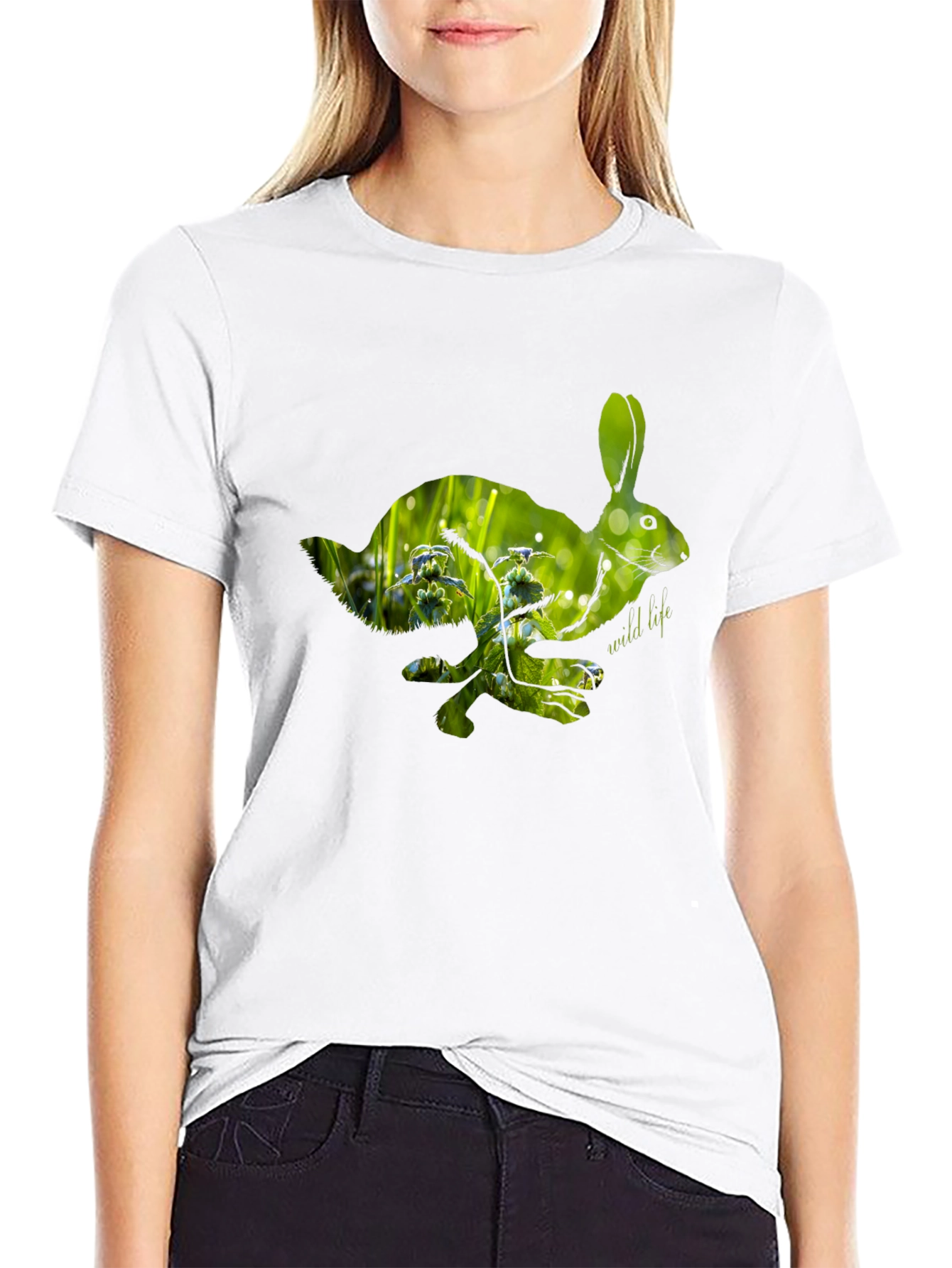 Nature Rabbit Graphic Tee - Wildlife Lovers Shirt
